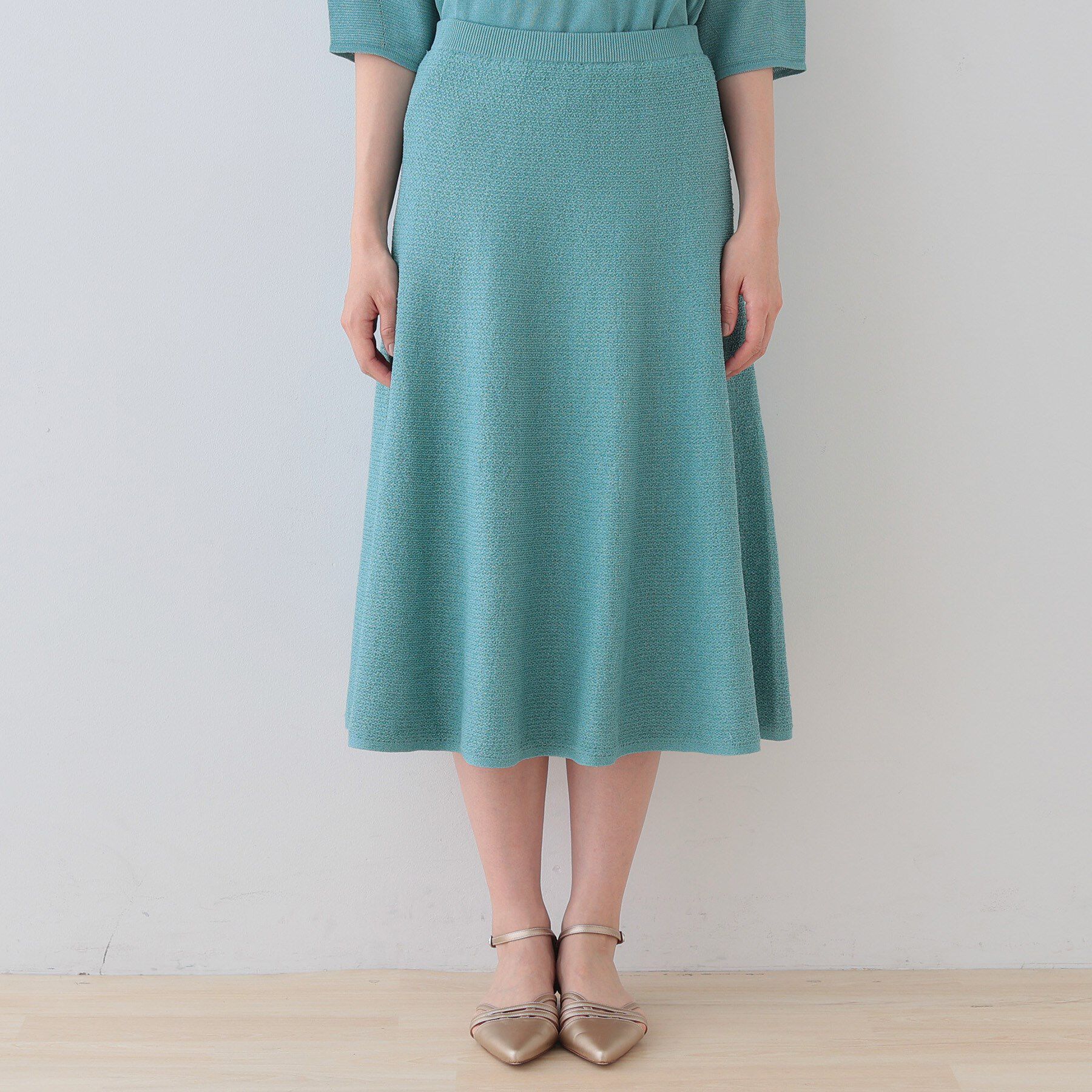 INDIVI「【洗える／和紙混素材／SETUP可能】フレアスカート」|スカート|