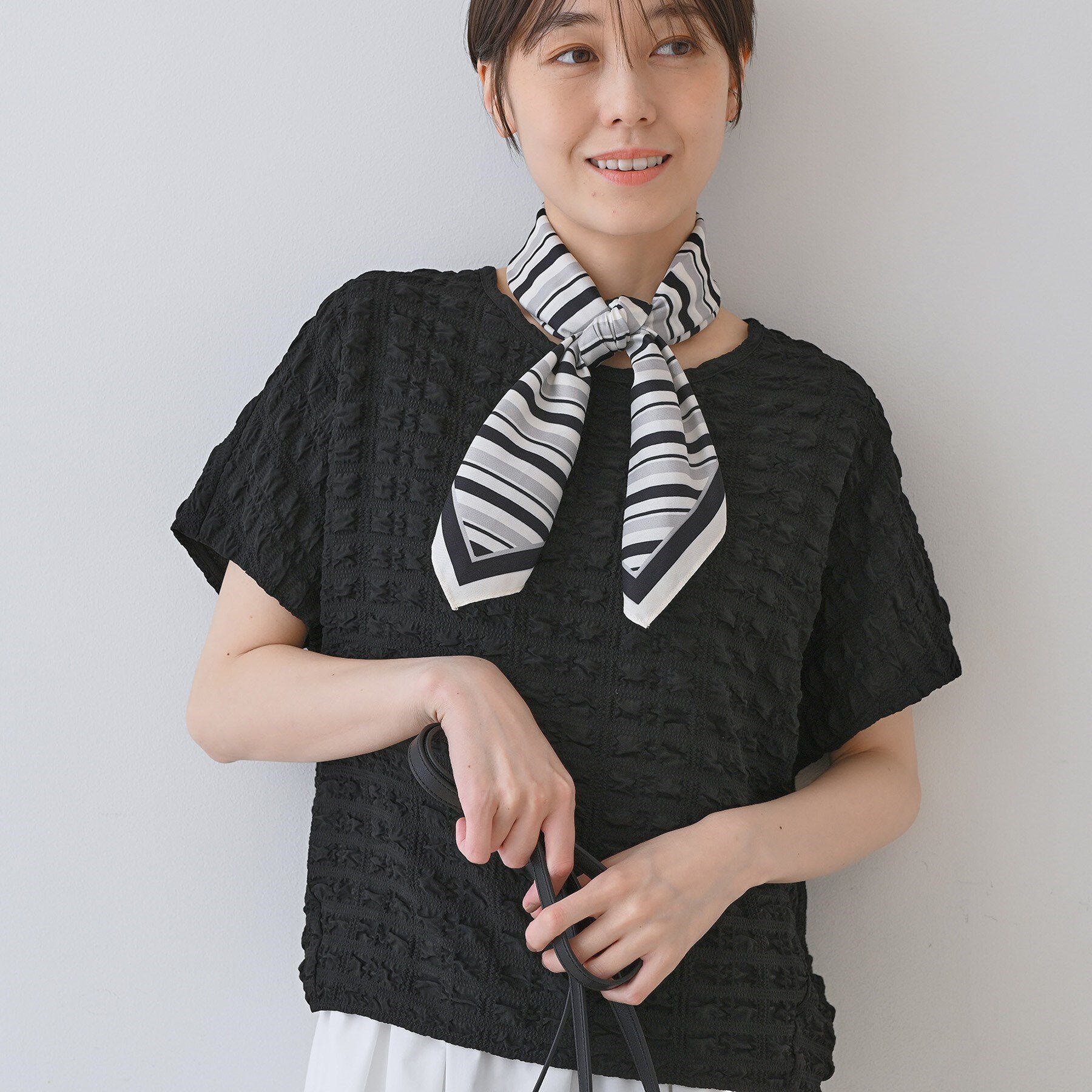 INDIVI「【洗える／凹凸素材／UVケア】コンパクトトップス」|Tシャツ・カットソー|