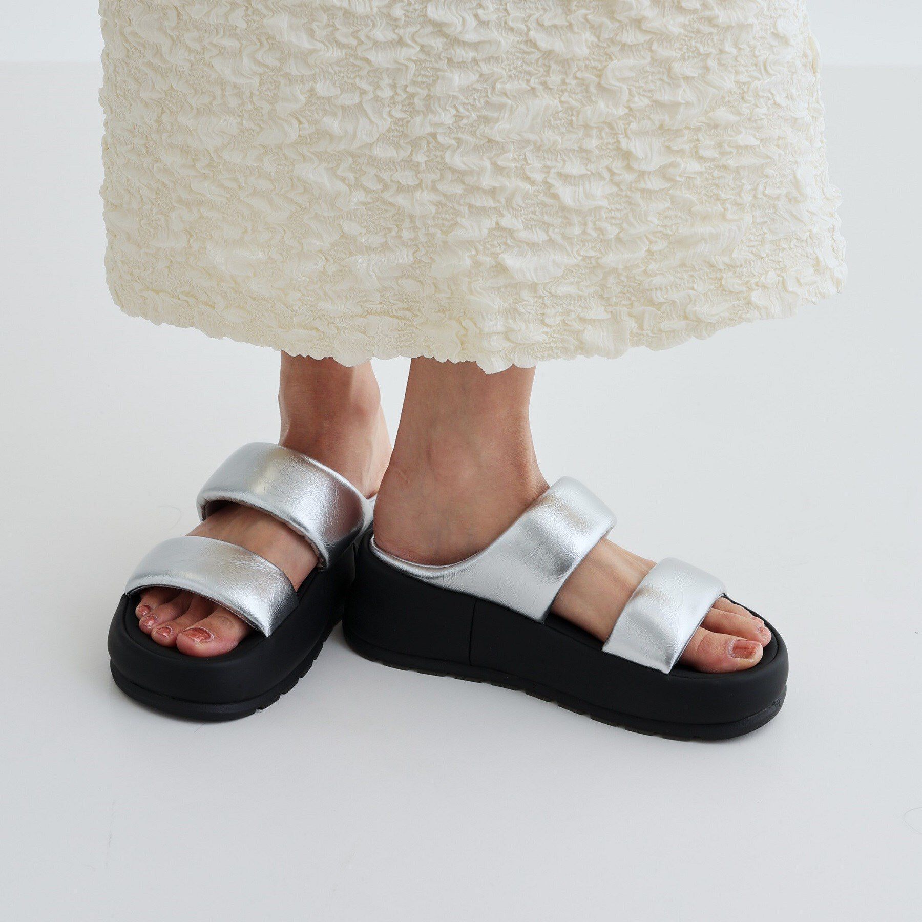 GALLEST「【MOHI】厚底スポーツサンダル」|サンダル|シルバー(006)