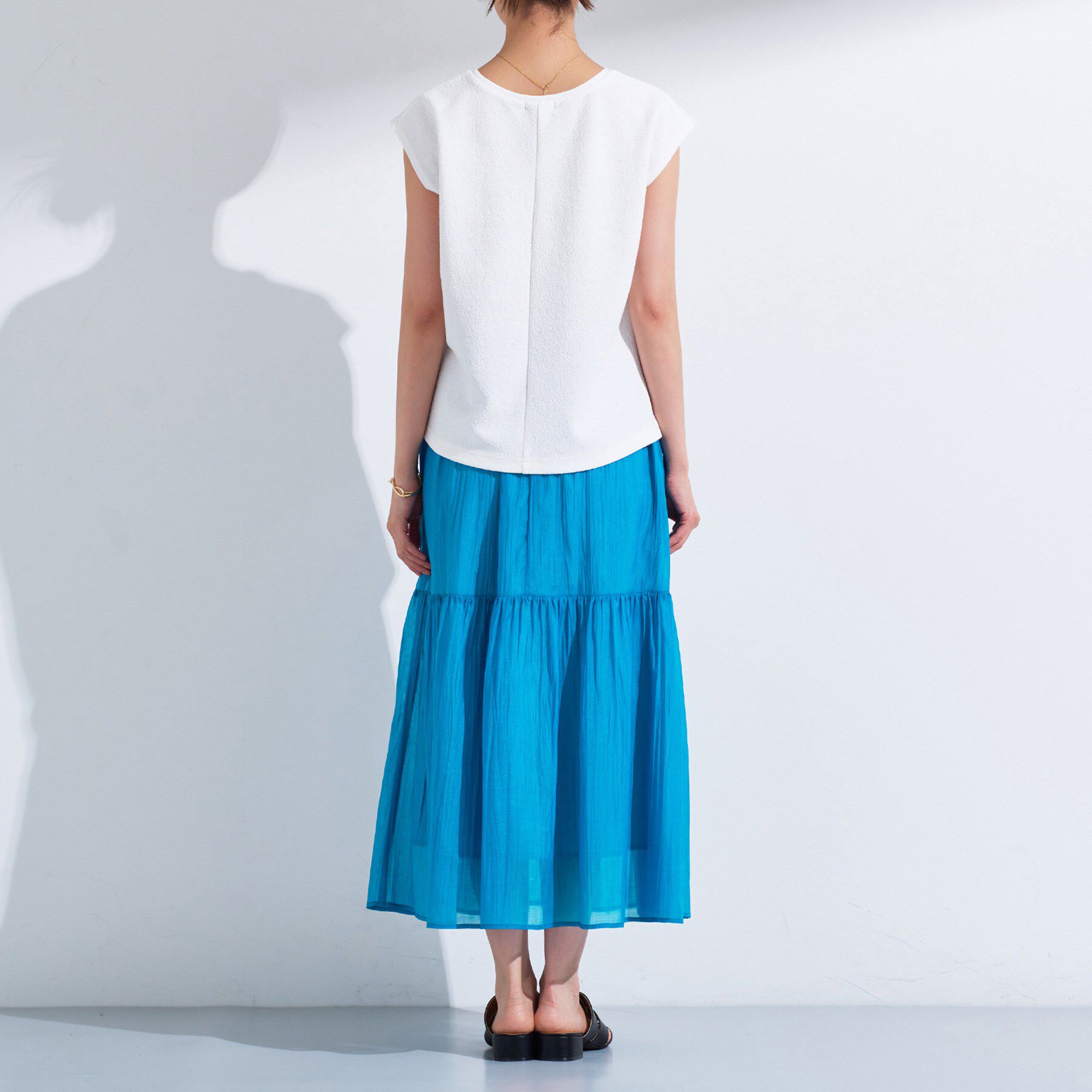 INDIVI「【2点セット／着回し◎】ノースリーブ＆ティアードスカート カセット服」|ワンピース|