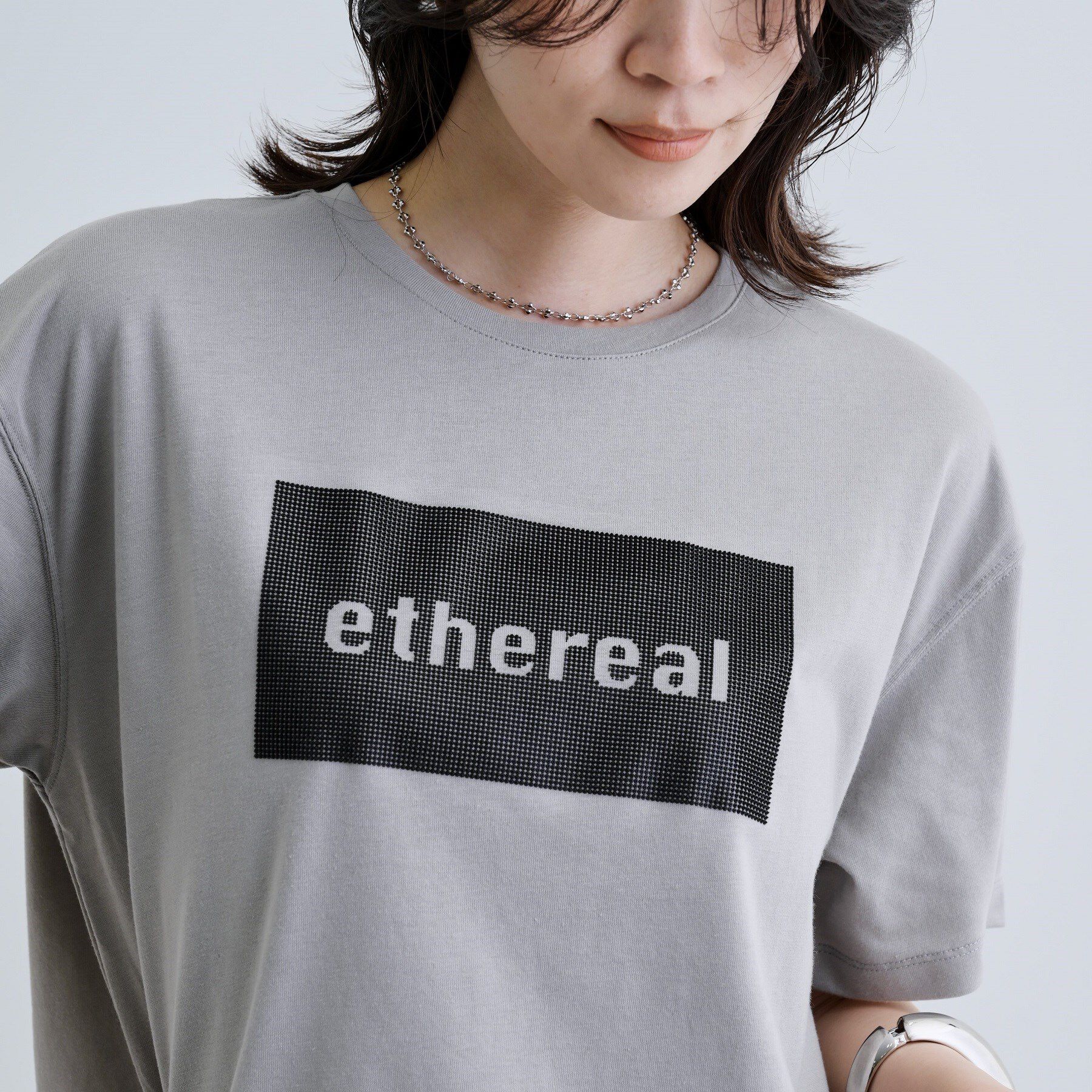 GALLEST「シリコンロゴプリントT」|Tシャツ・カットソー|グレー(012)