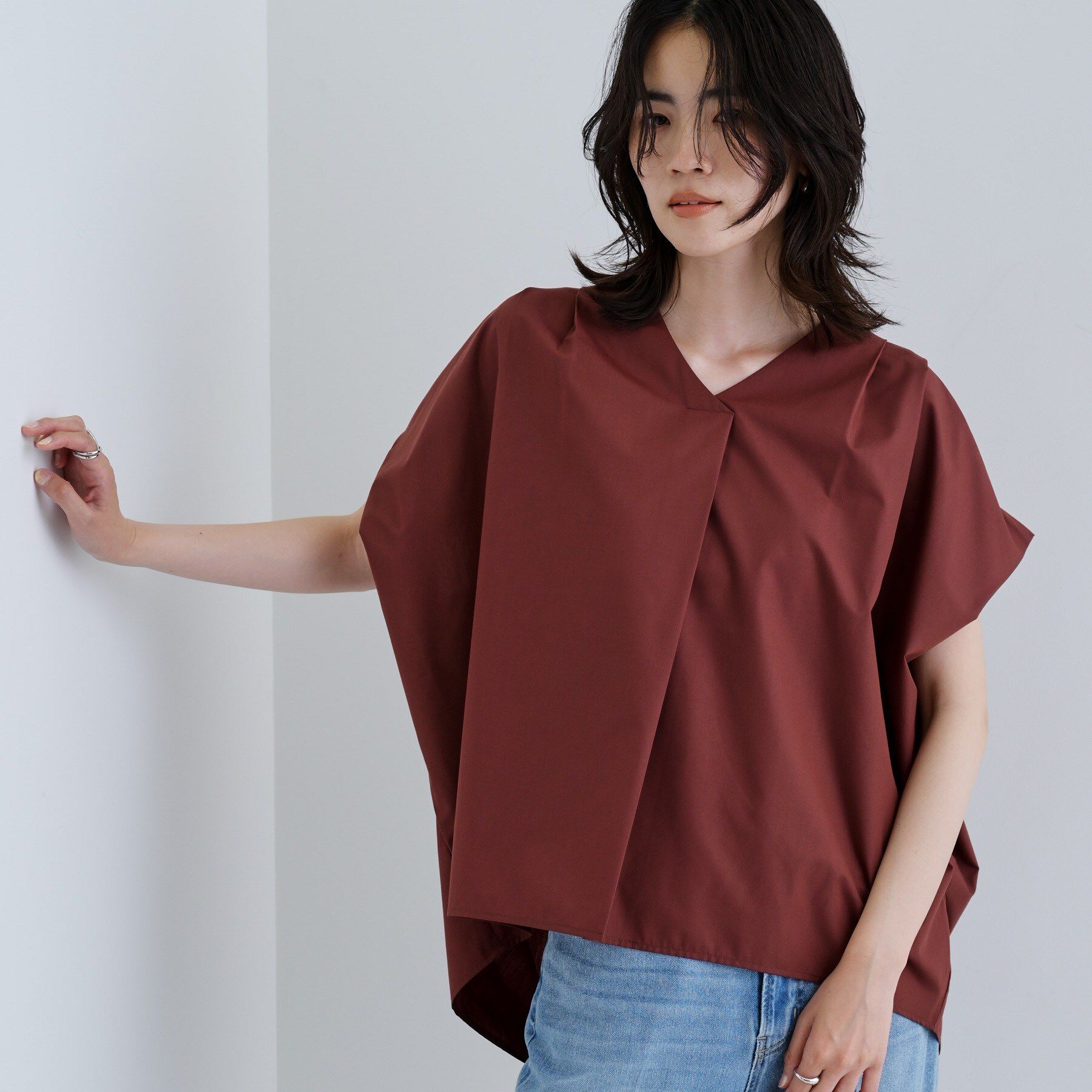 GALLEST「スリーブレスタックブラウス」|シャツ・ブラウス|ブラウン(044)