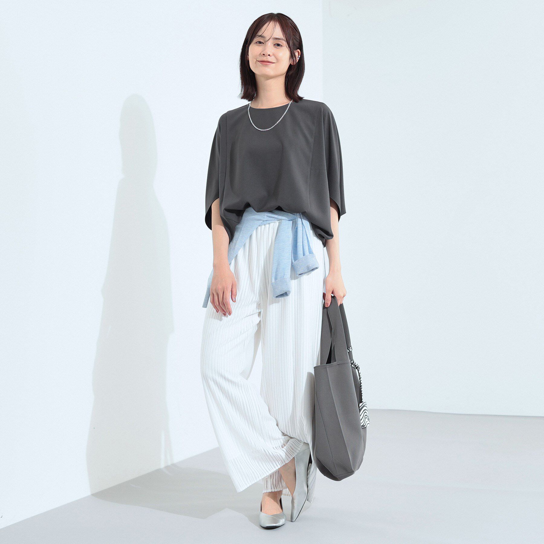 INDIVI「【体型カバー/SETUP可能】ジョーゼット　ドルマンブラウス」|シャツ・ブラウス|