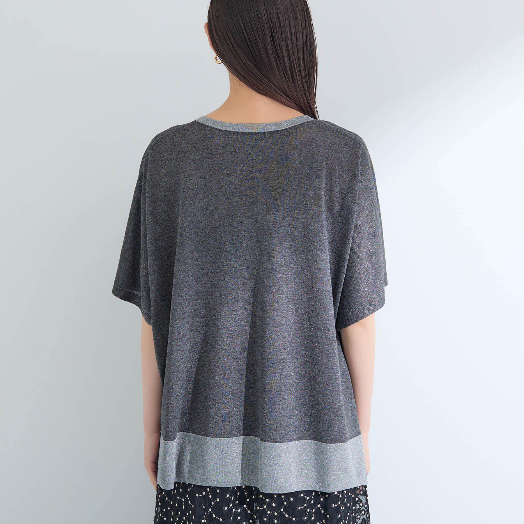 INDIVI「【洗える／二の腕カバー】バイカラーラメニット」|ニット・セーター|