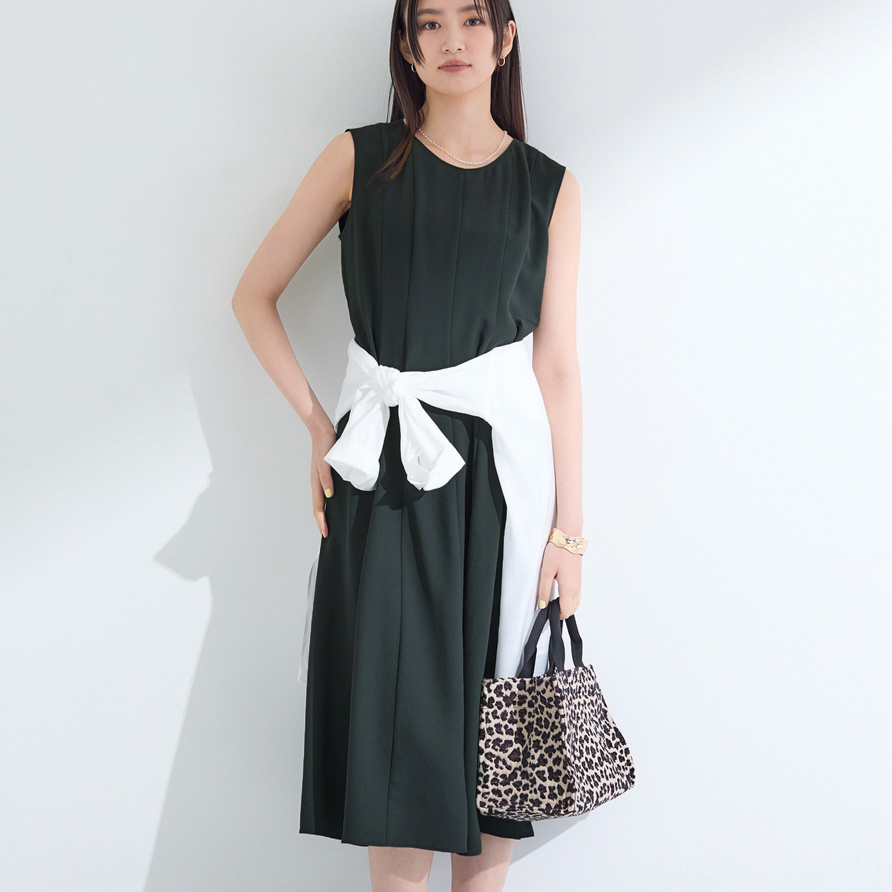 INDIVI「【美シルエット】ノースリーブワンピース」|ワンピース|