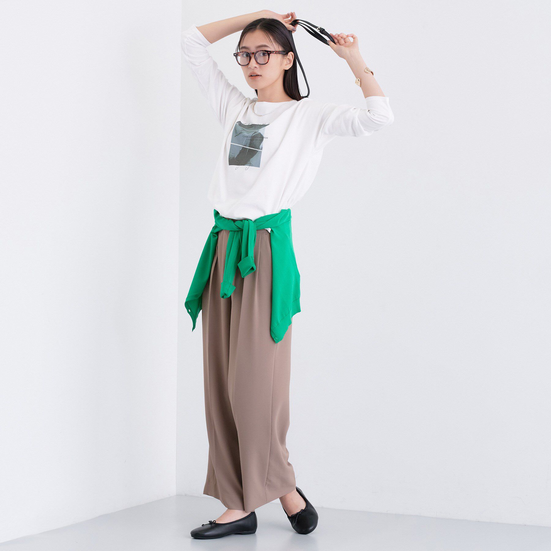 INDIVI「【UVケア】プリントフォトロングTシャツ」|Tシャツ・カットソー|