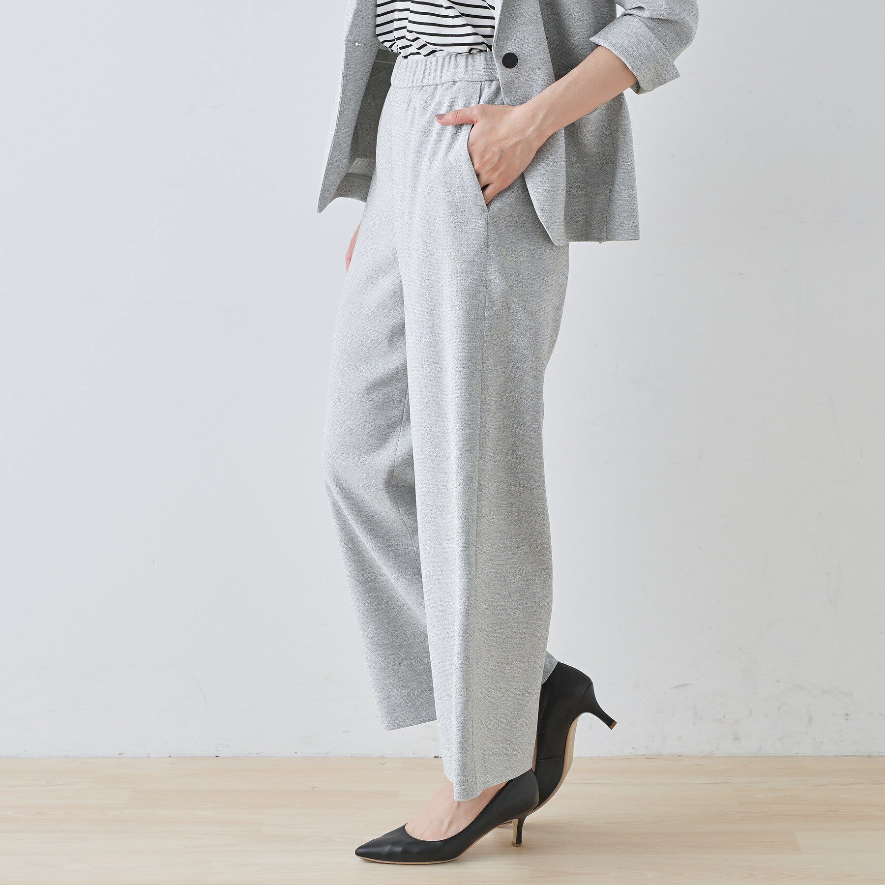 INDIVI「【通勤スーツ】ドライタッチワイドパンツ」|スーツ|