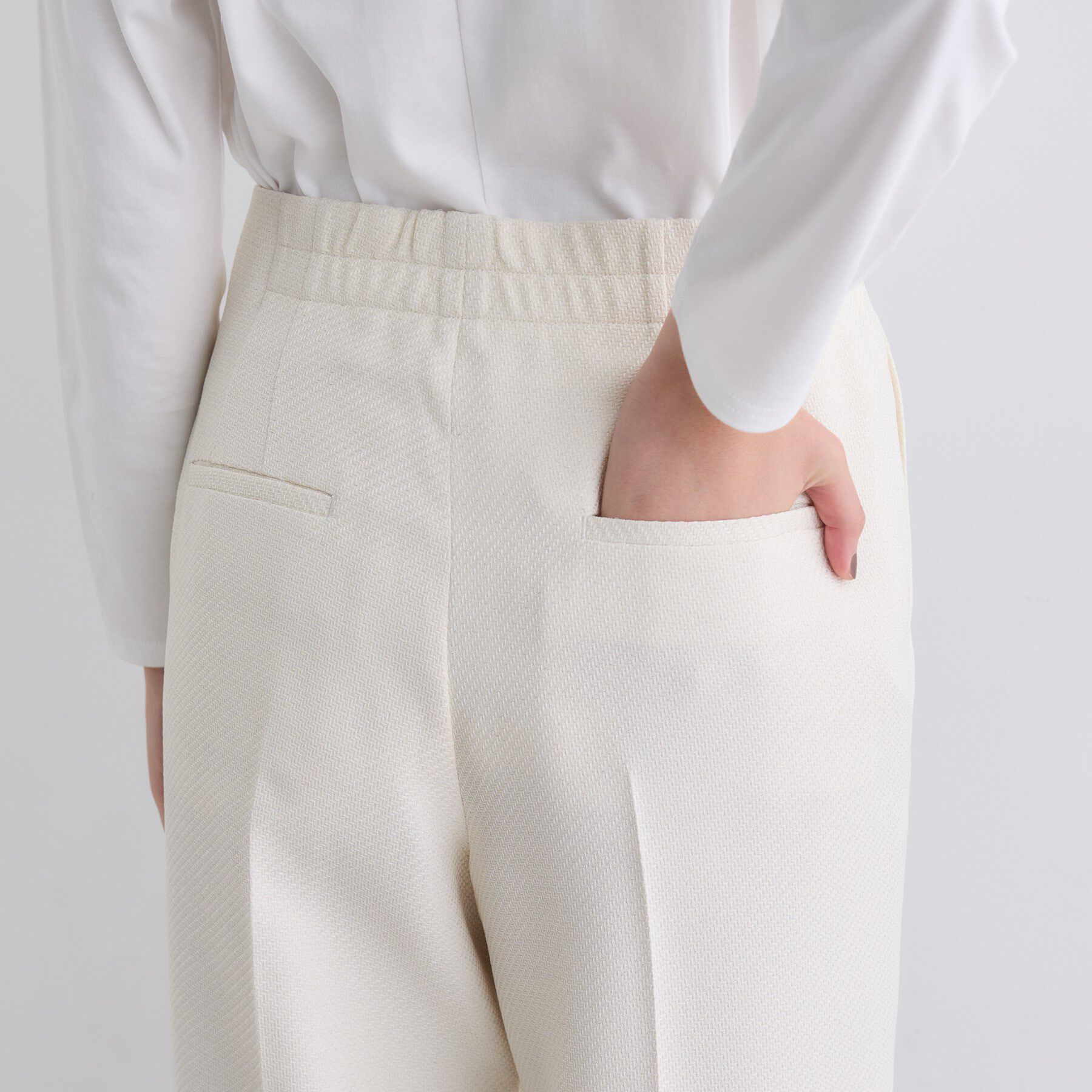 INDIVI「【褒められパンツ/ウール調素材】ラメ混ワイドパンツ」|その他|