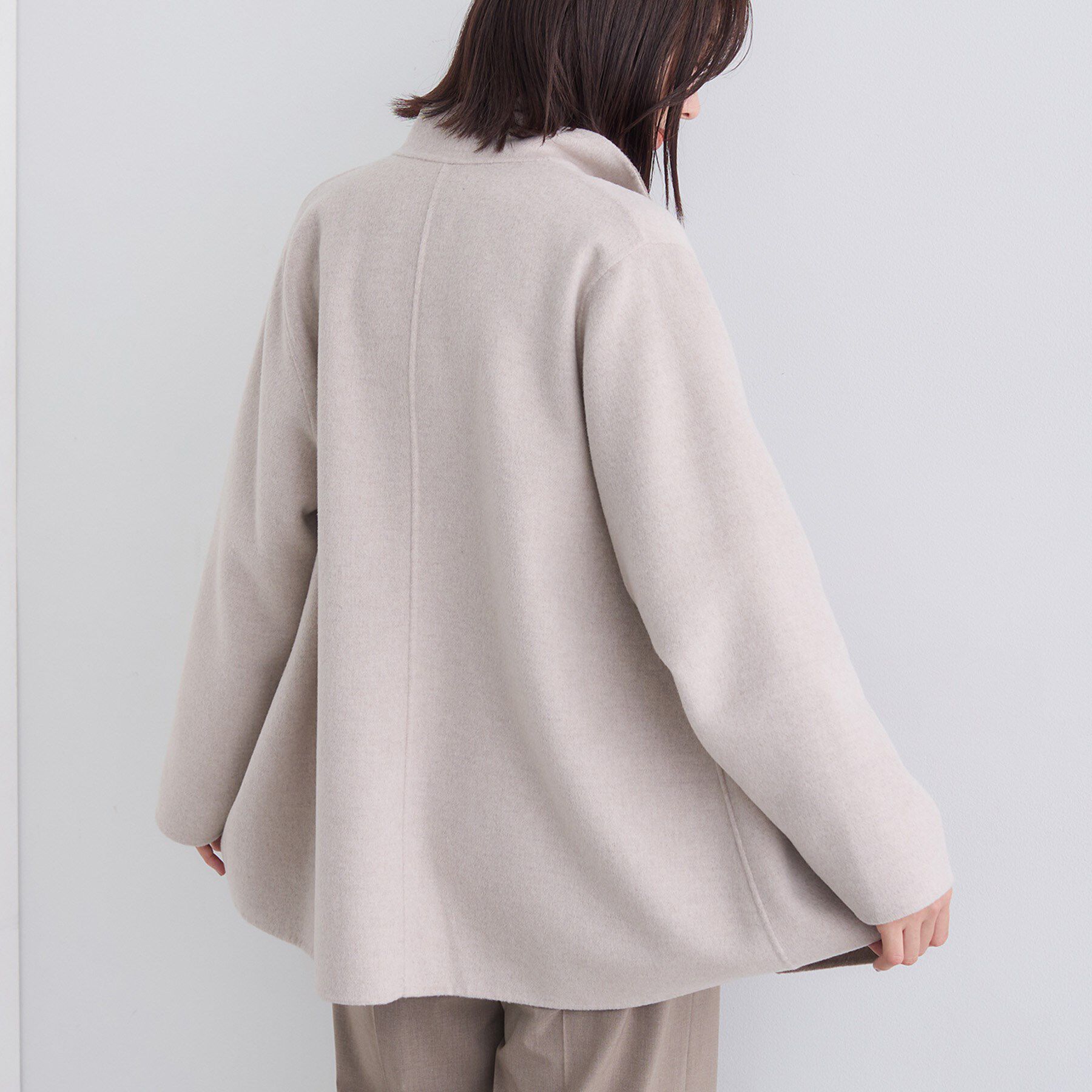 INDIVI「【配色デザイン／ミドル丈】ウールリバー テントラインコート」|その他|