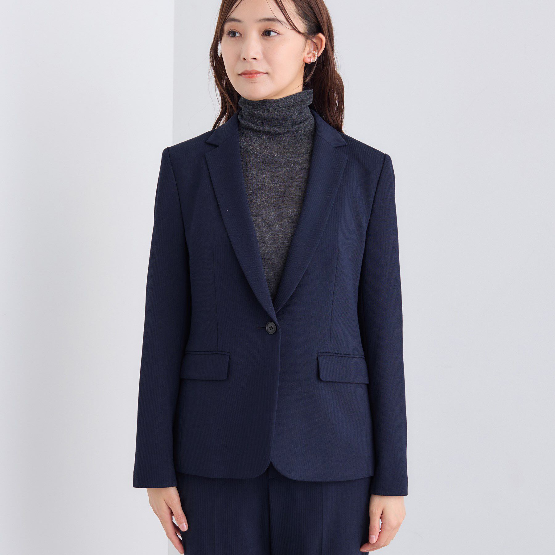 INDIVI「【日本製／通勤スーツ】プレシャスドビー テーラードジャケット」|スーツ|