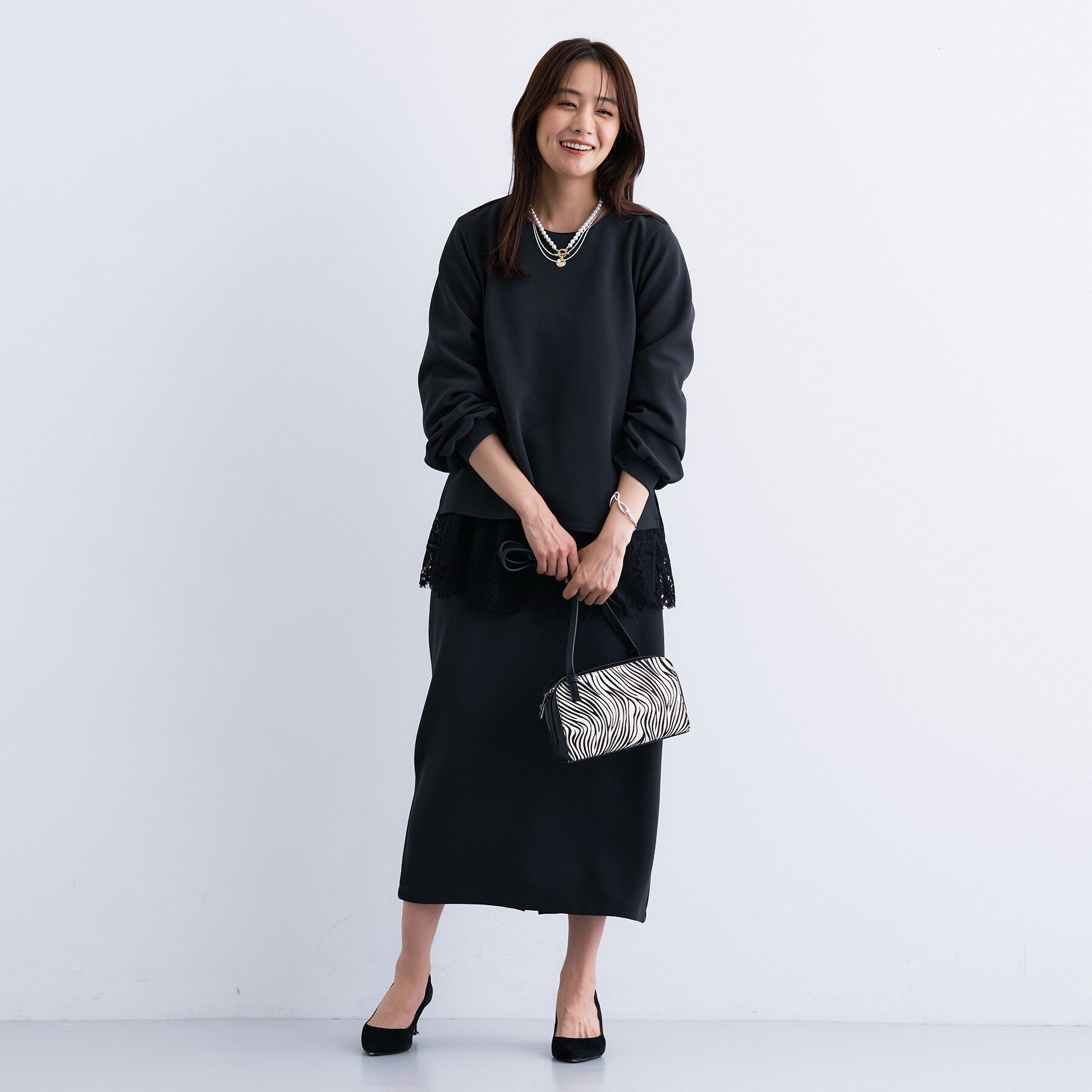 INDIVI「【SETUP可能／袖コンシャス】ダンボールジャージトップス」|Tシャツ・カットソー|