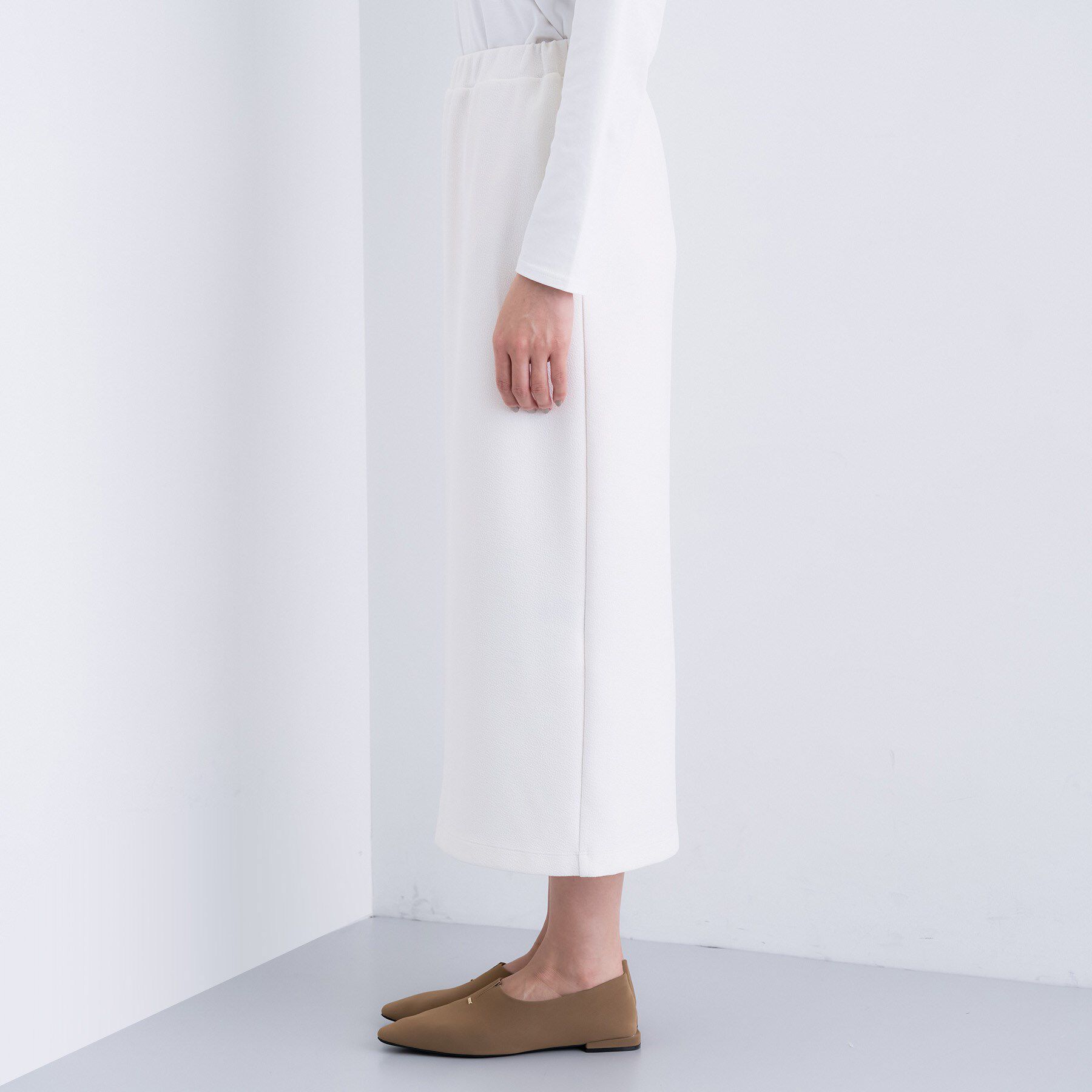 INDIVI「【SETUP可能／Iライン】ダンボールジャージスカート」|スカート|