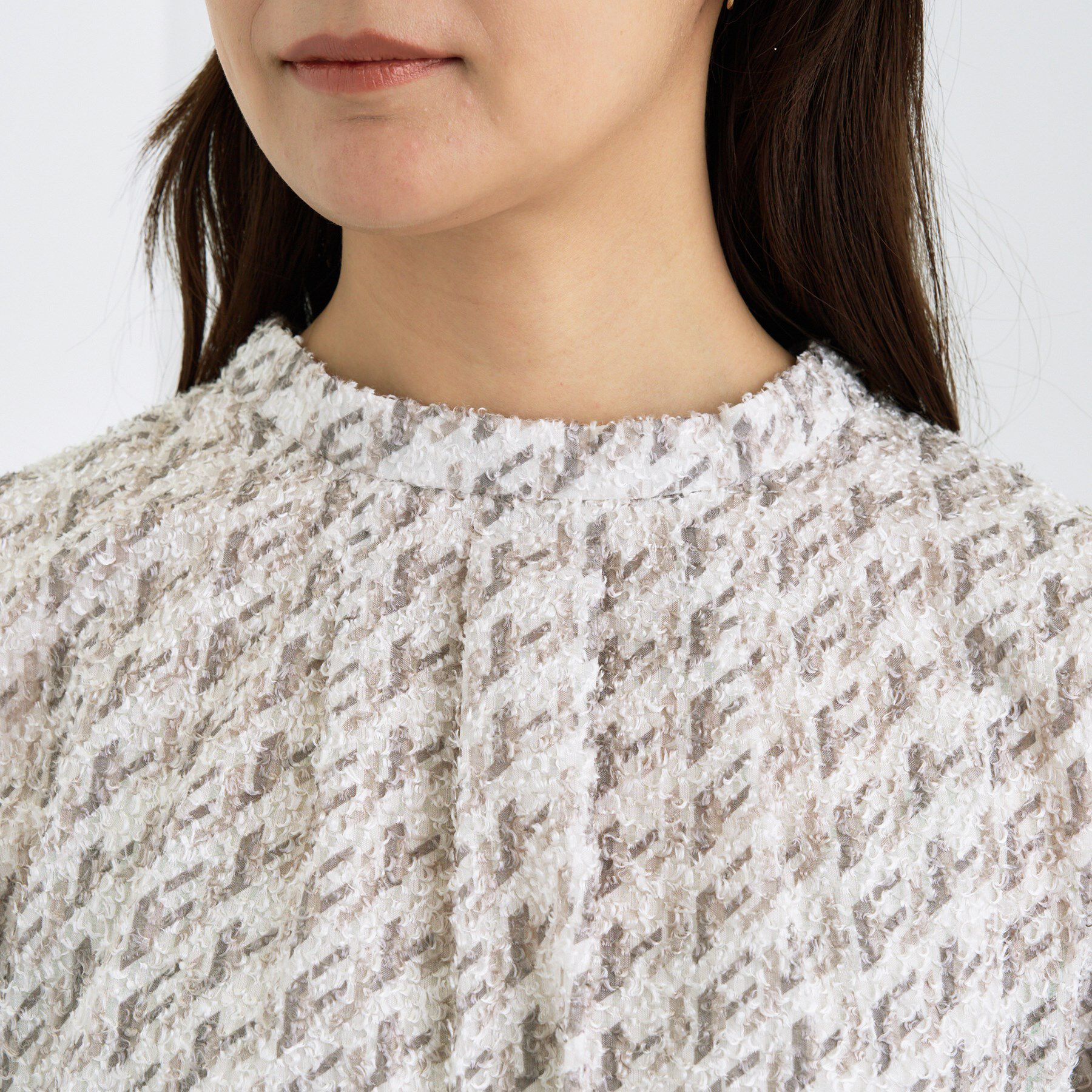 INDIVI「【きれいめ／オフィス／イベント】フェザージャカードブラウス」|シャツ・ブラウス|