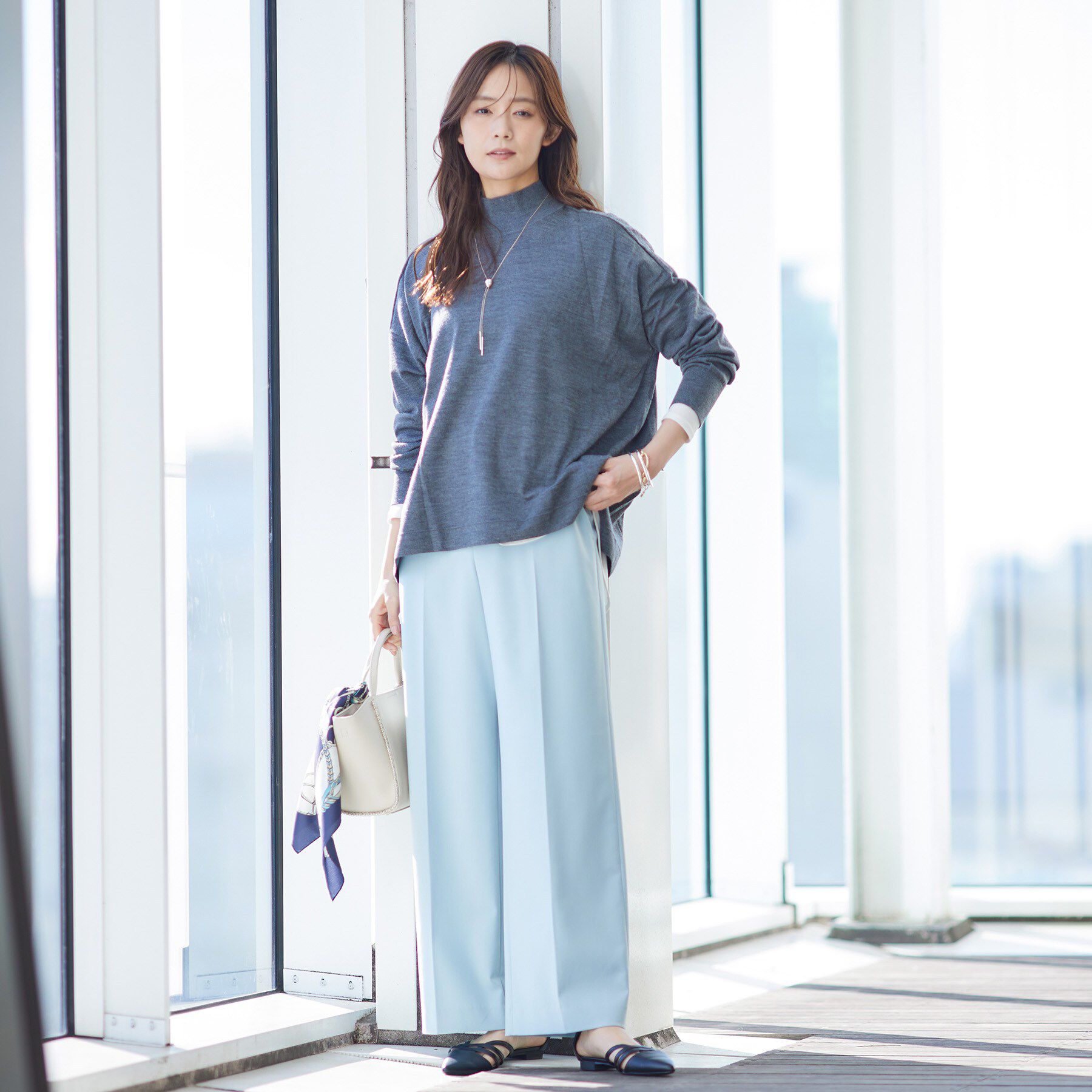 INDIVI「【洗える／毛玉になりにくい】エクストラファインウール ハイネックニット」|ニット・セーター|