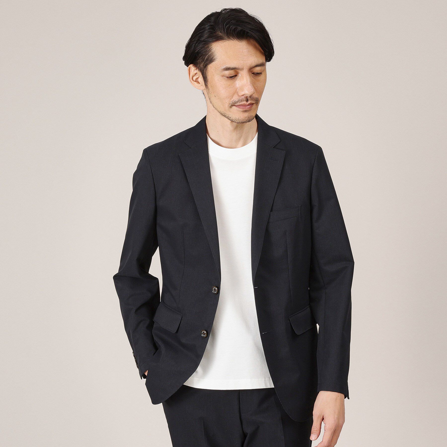 TAKEO KIKUCHI「【抗菌防臭】COOL DOTS（R）ドビープリント ジャケット」|テーラードジャケット|ダークネイビー(09