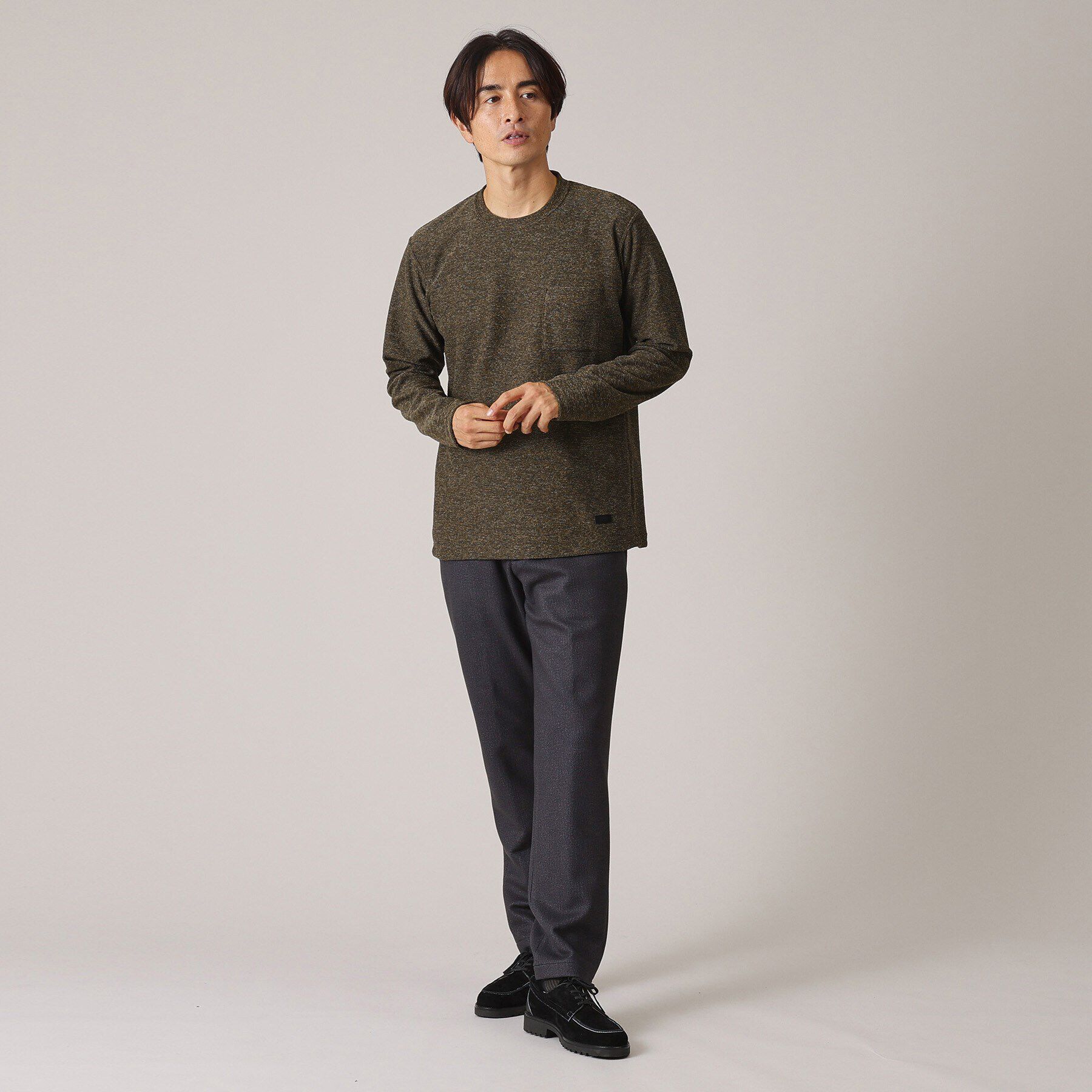 TAKEO KIKUCHI「【尾州織】ウールブレンド パイルカットソー」|Tシャツ・カットソー|