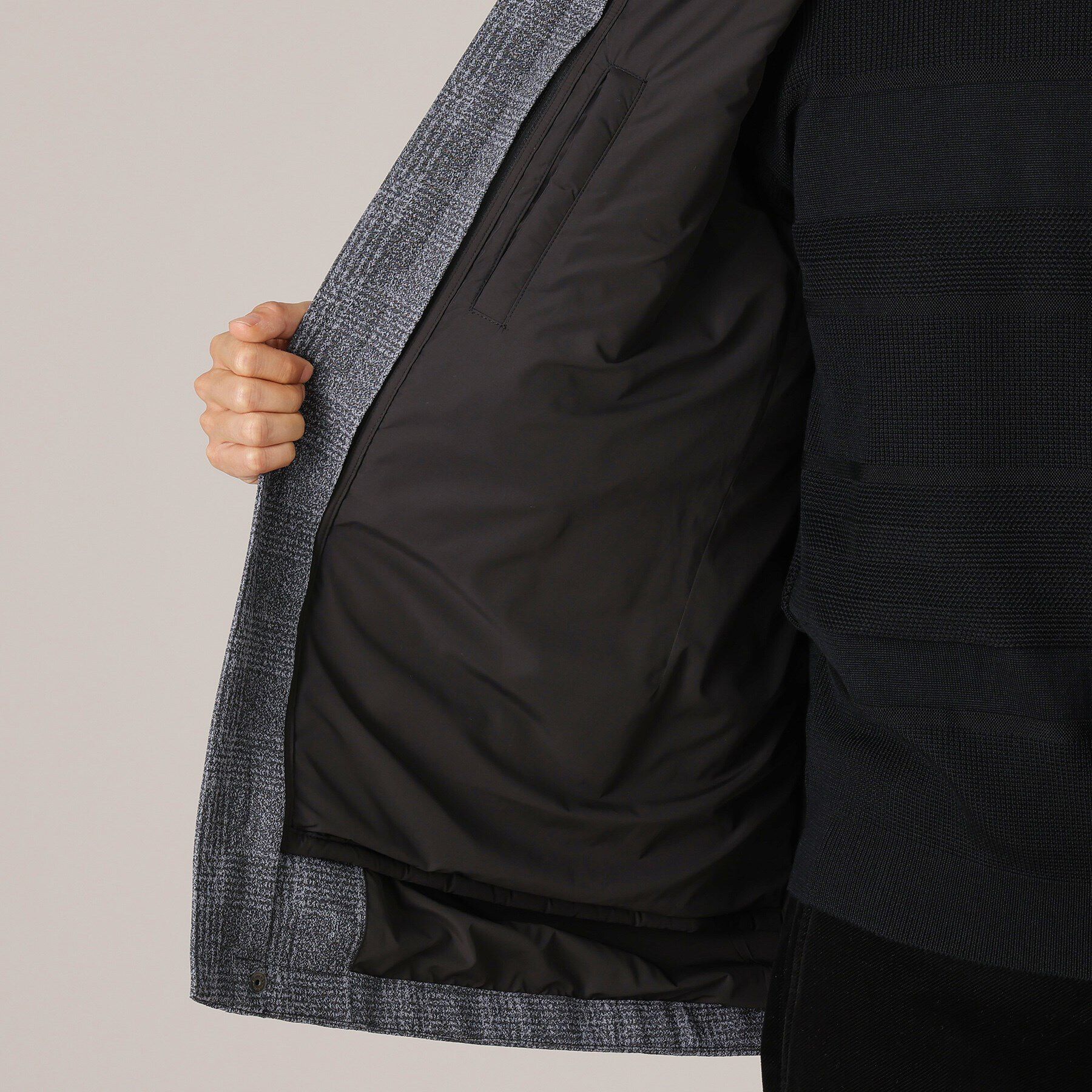 TAKEO KIKUCHI「【3WAY】ジャカード グレンチェック ダウンライナー ブルゾン」|ブルゾン・スタジャン|