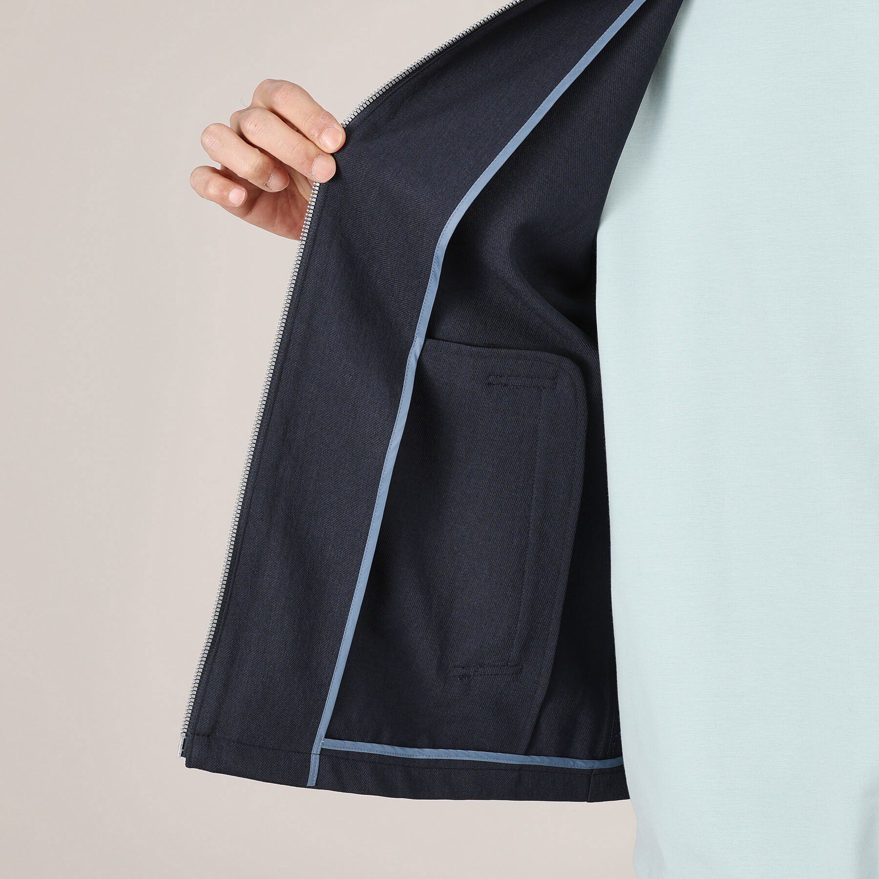 TAKEO KIKUCHI「【多機能/軽羽織】リネンライクカルゼ リブブルゾン」|ブルゾン・スタジャン|