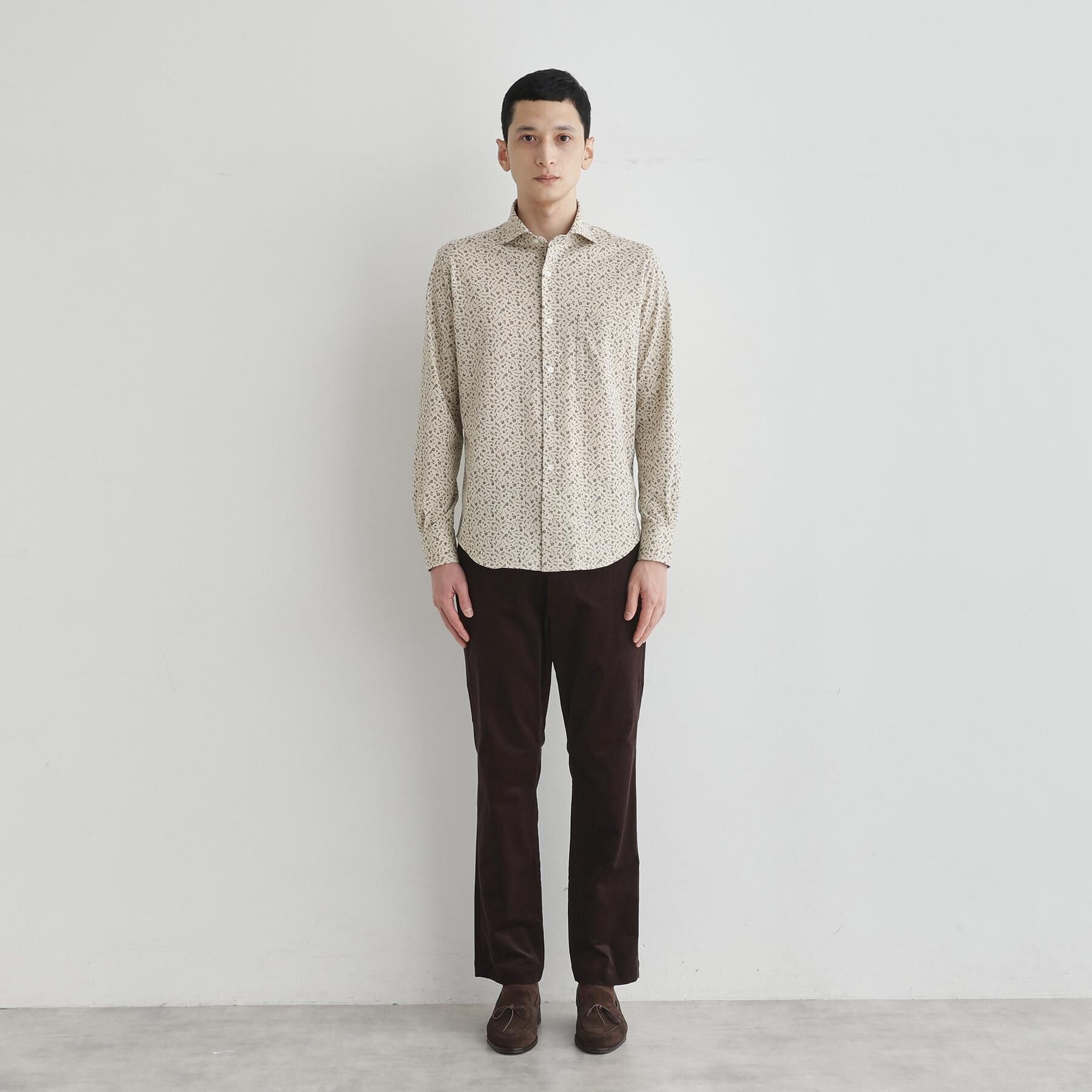 TAKEO KIKUCHI「クールマックス 鹿の子 フラワープリントシャツ」|シャツ・ブラウス|