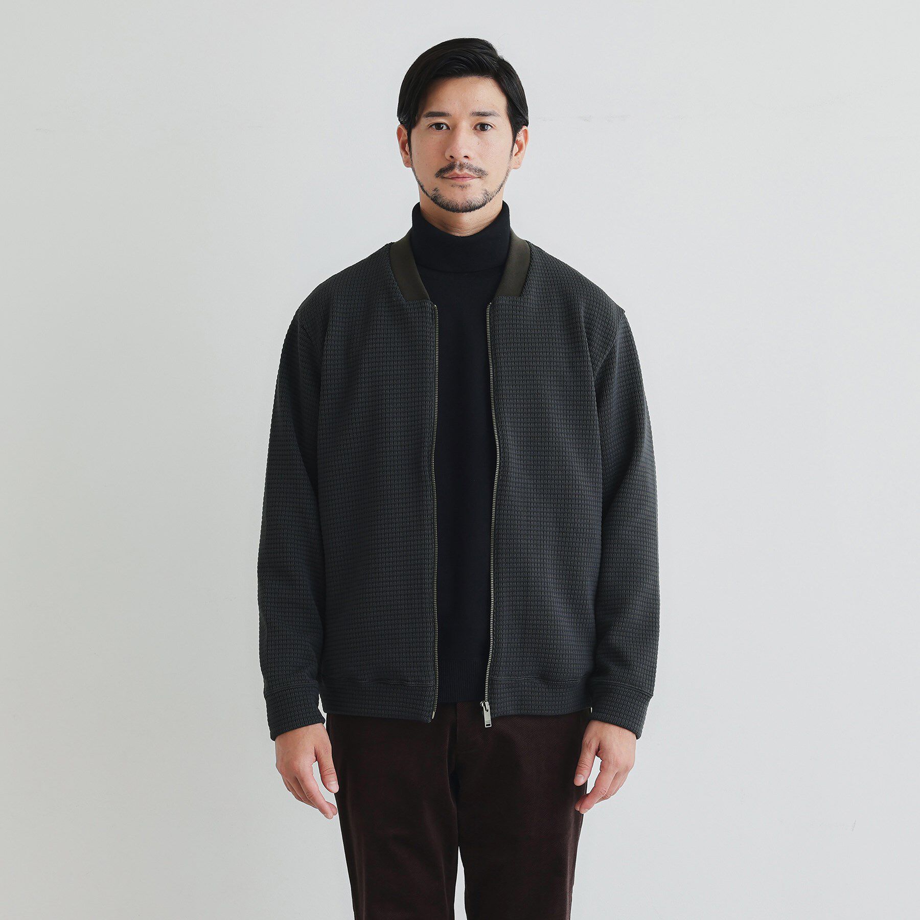 TAKEO KIKUCHI「ニットライクジャージ ブルゾン」|ブルゾン・スタジャン|グレー(012)