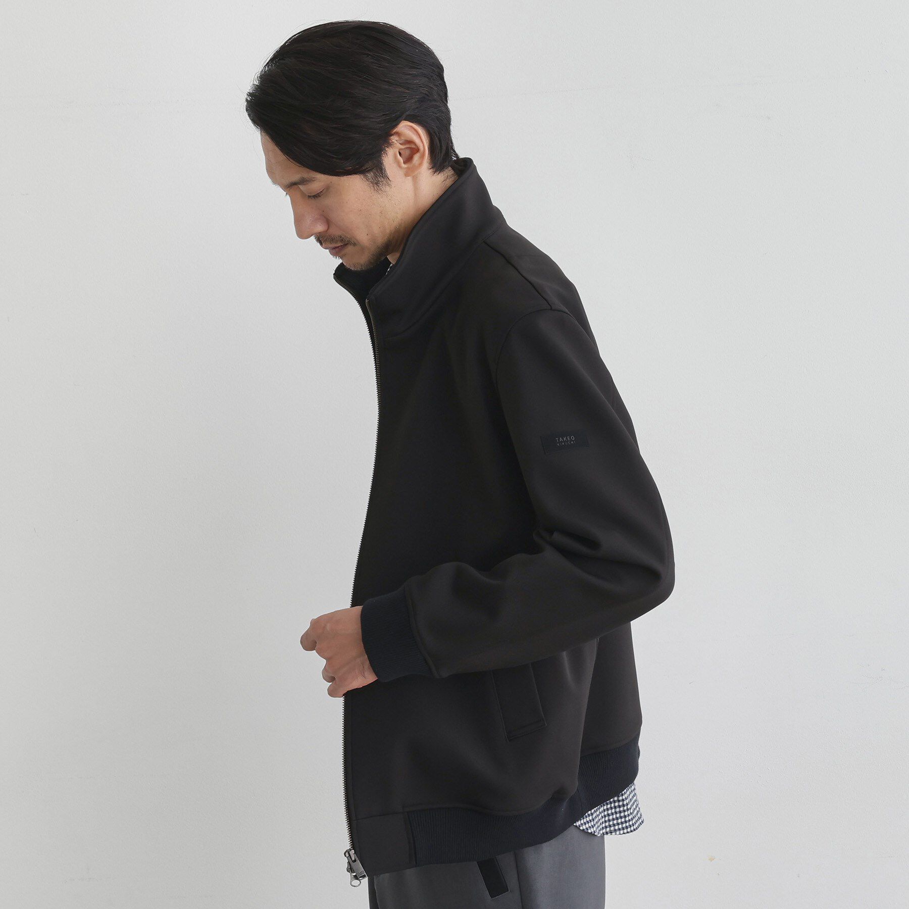 TAKEO KIKUCHI「【JUST ONE LAYER】ダウンファブリック ジップアップ リブ ブルゾン」|ブルゾン・スタジャン|