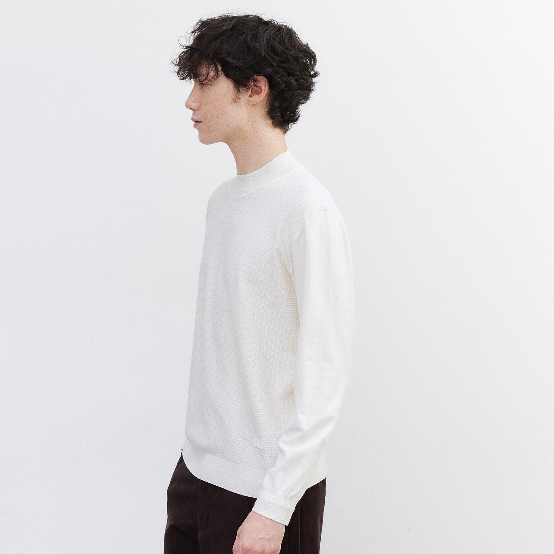TAKEO KIKUCHI「ハイゲージ モックネック ニット プルオーバー」|ニット・セーター|