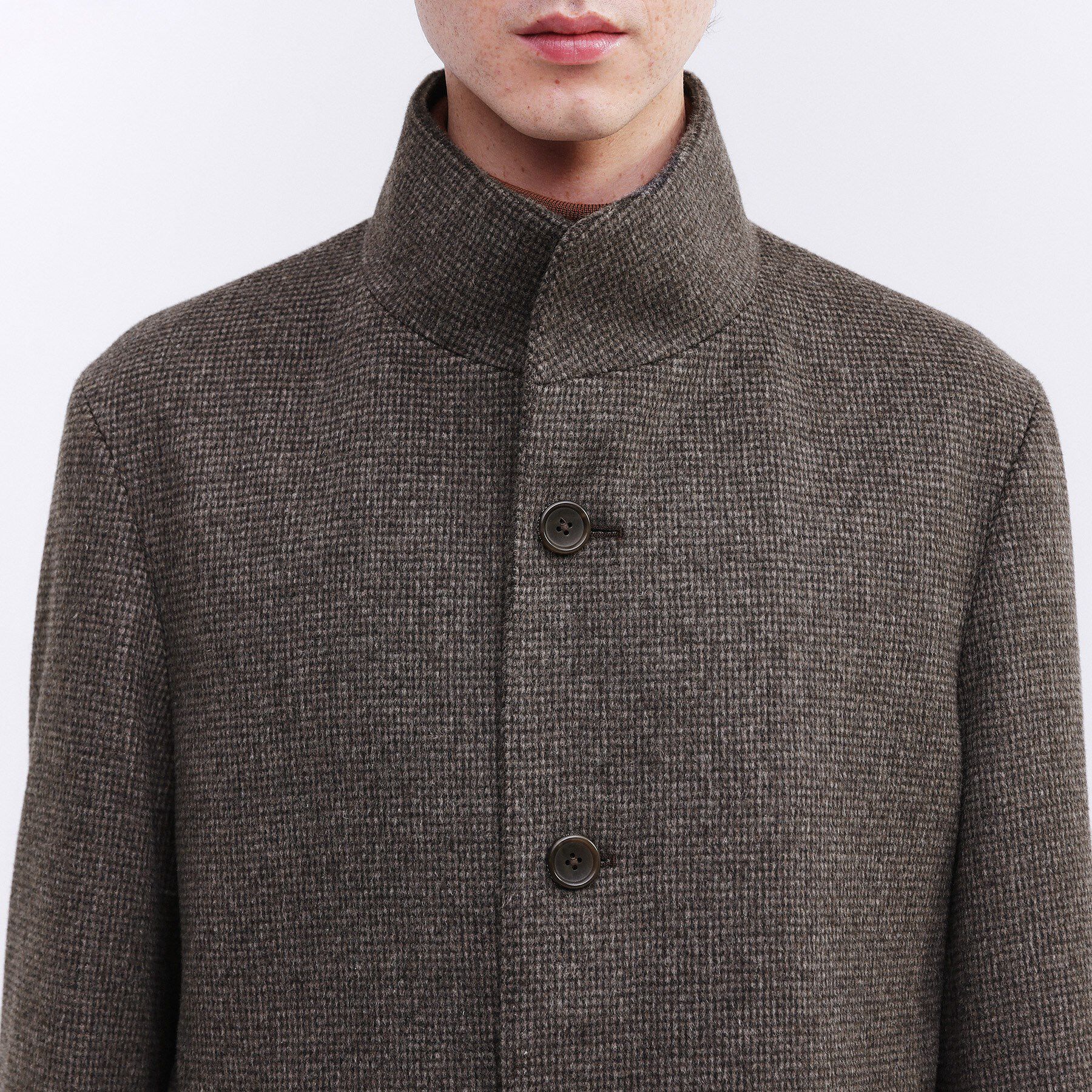 TAKEO KIKUCHI「カシミヤブレンド ビーバー調ピンヘッドスタンドカラーコート」|その他|