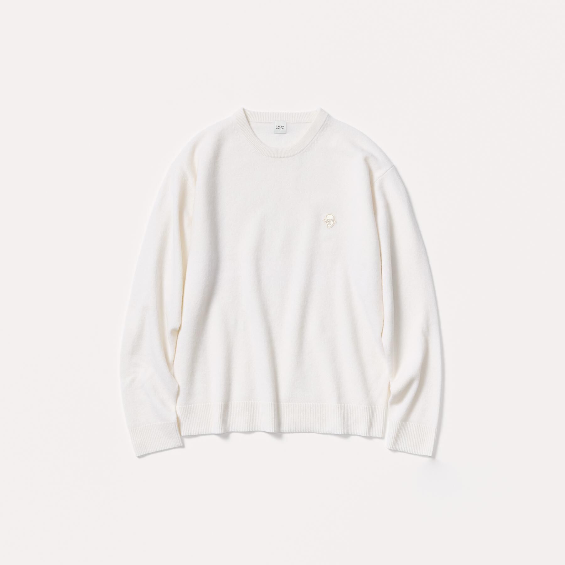 TAKEO KIKUCHI「【Air Palette Knit】ワンポイント カラーニット プルオーバー」|ニット・セーター|オフホワイト(003