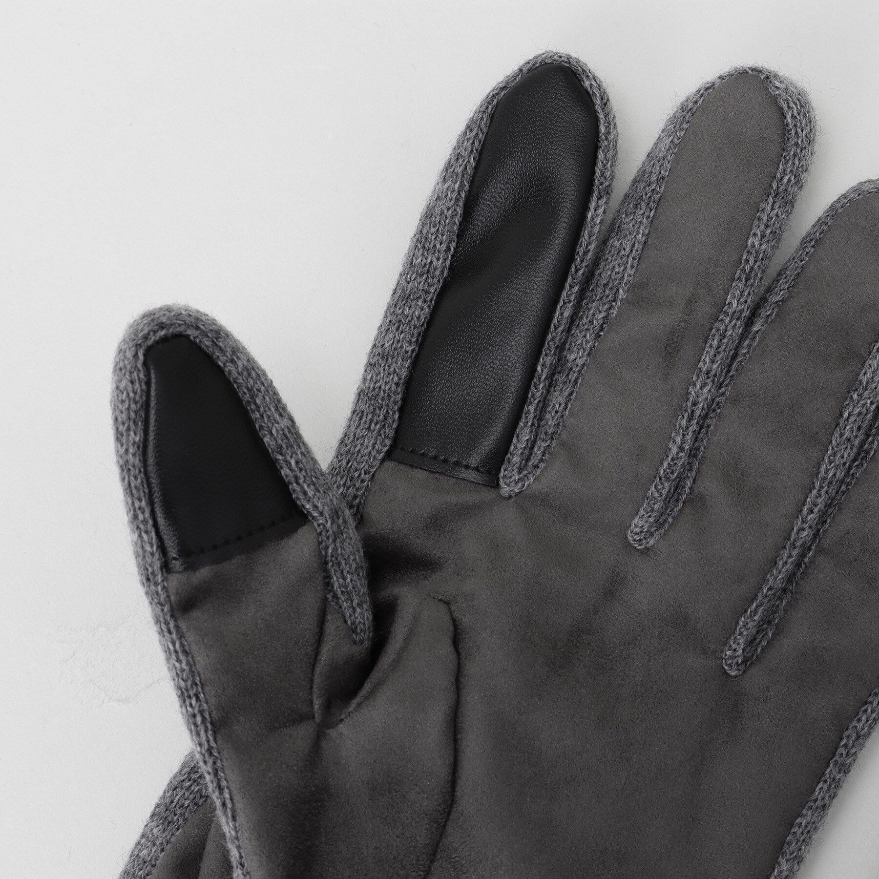 TAKEO KIKUCHI「スエード調ニットコンビ ウォッシャブルグローブ」|手袋|