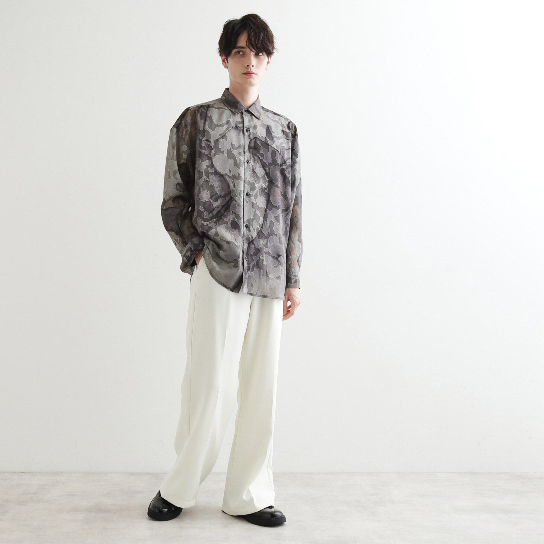 tk.TAKEO KIKUCHI「シアーフラワーシャツ」|シャツ・ブラウス|