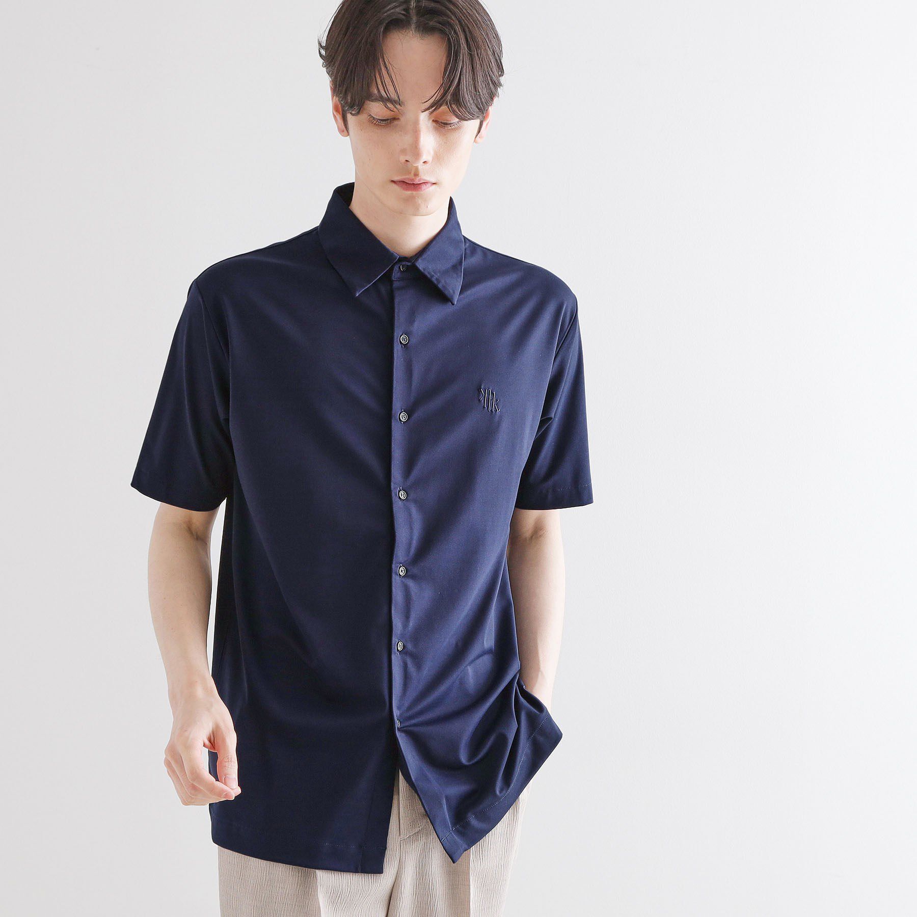 tk.TAKEO KIKUCHI「【マシンウォッシャブル】フロントオープンシャツ」|シャツ・ブラウス|ネイビー(094)