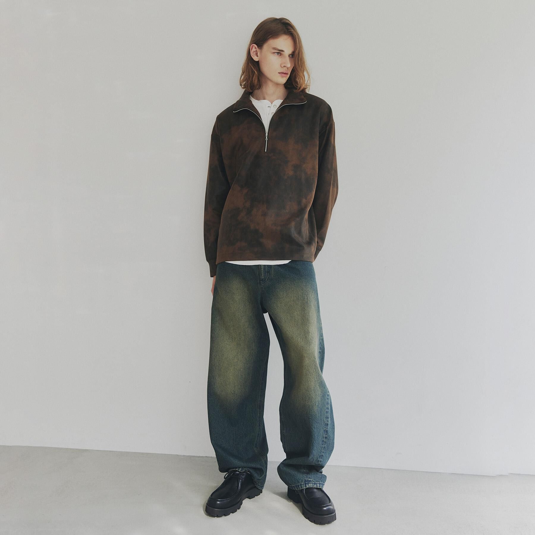 tk.TAKEO KIKUCHI「ヴィンテージライクプリント ハーフジッププルオーバー」|Tシャツ・カットソー|