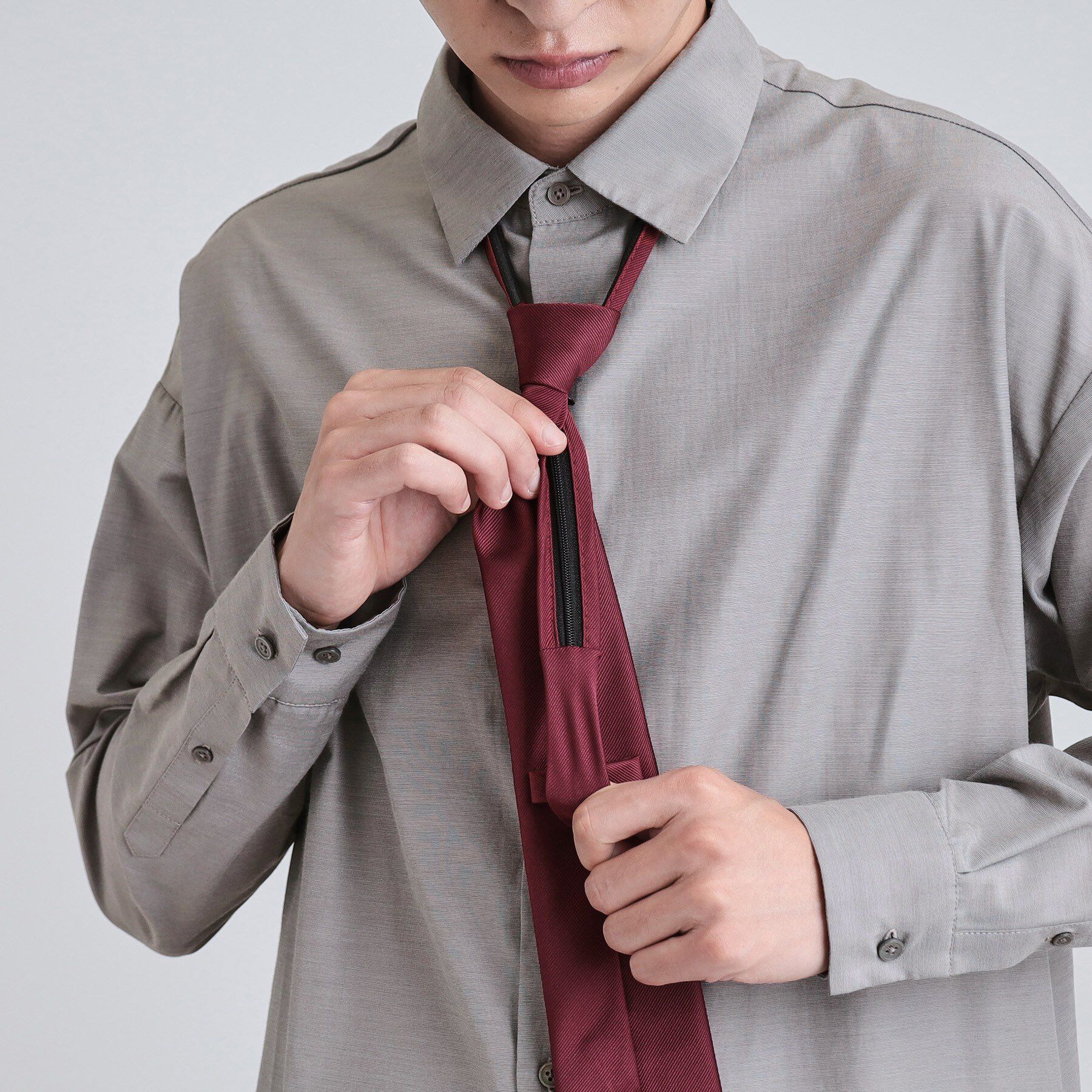 tk.TAKEO KIKUCHI「【ネクタイ付き】グランパシャツ」|シャツ・ブラウス|