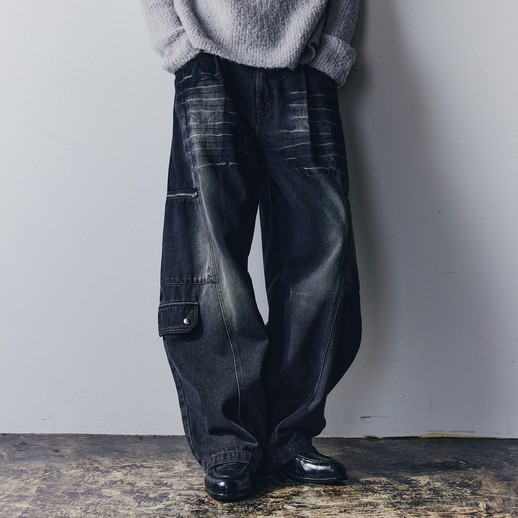 tk.TAKEO KIKUCHI「ヴィンテージライクデニムカーゴパンツ」|その他|ブラック(019)