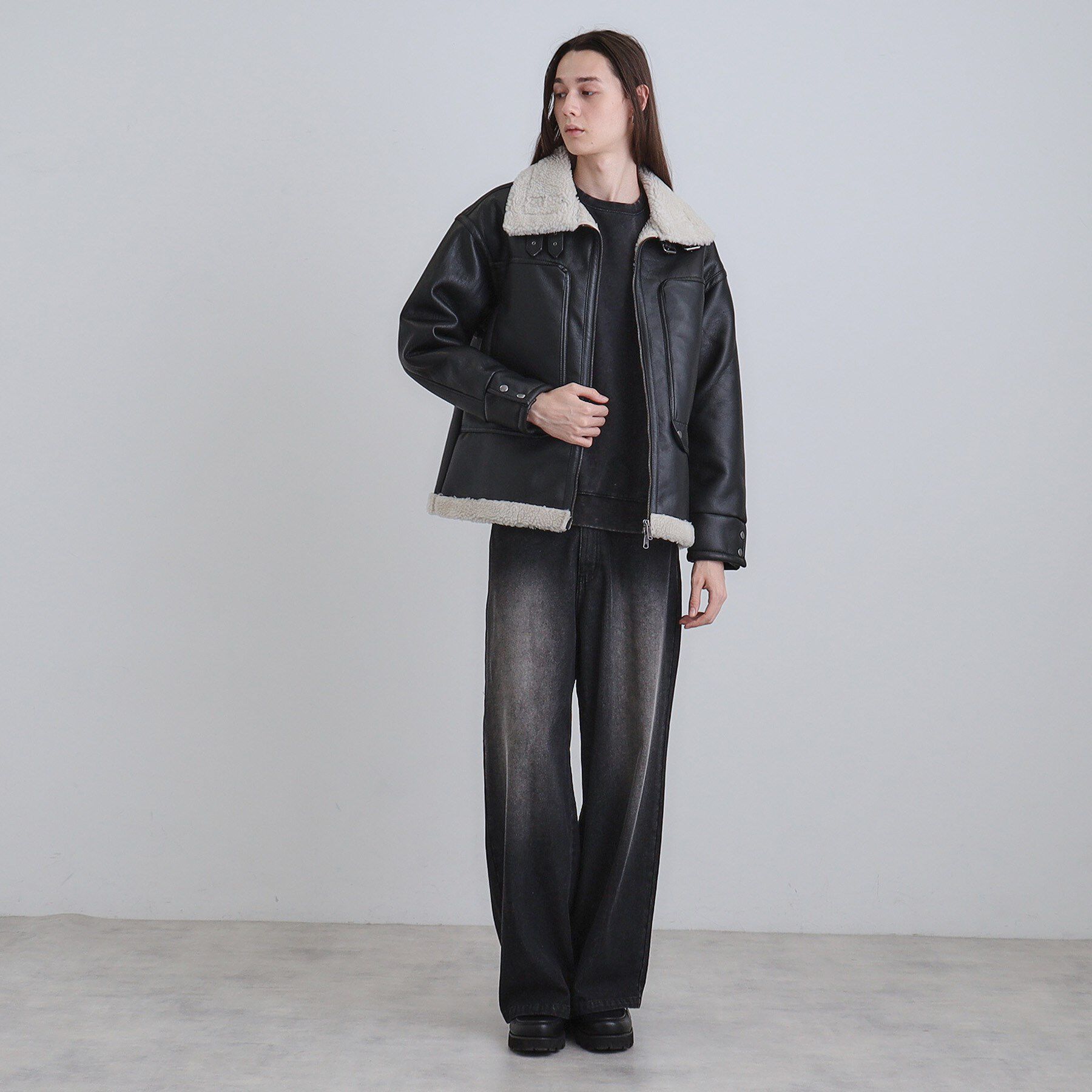 tk.TAKEO KIKUCHI「フェイクムートンブルゾン」|ブルゾン・スタジャン|