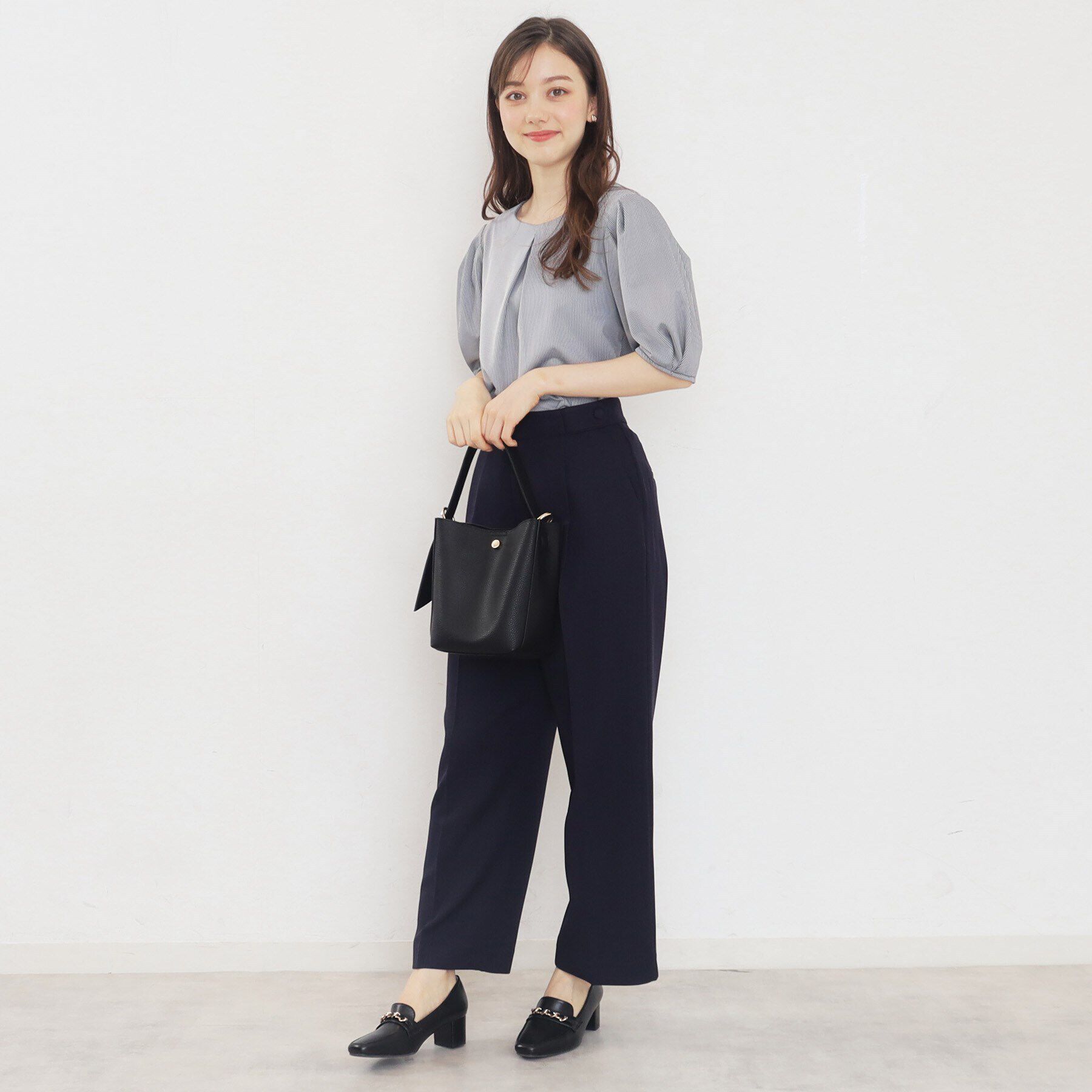 index「ストライプタックスリーブトップス【吸水速乾/洗濯機洗い可】」|Tシャツ・カットソー|