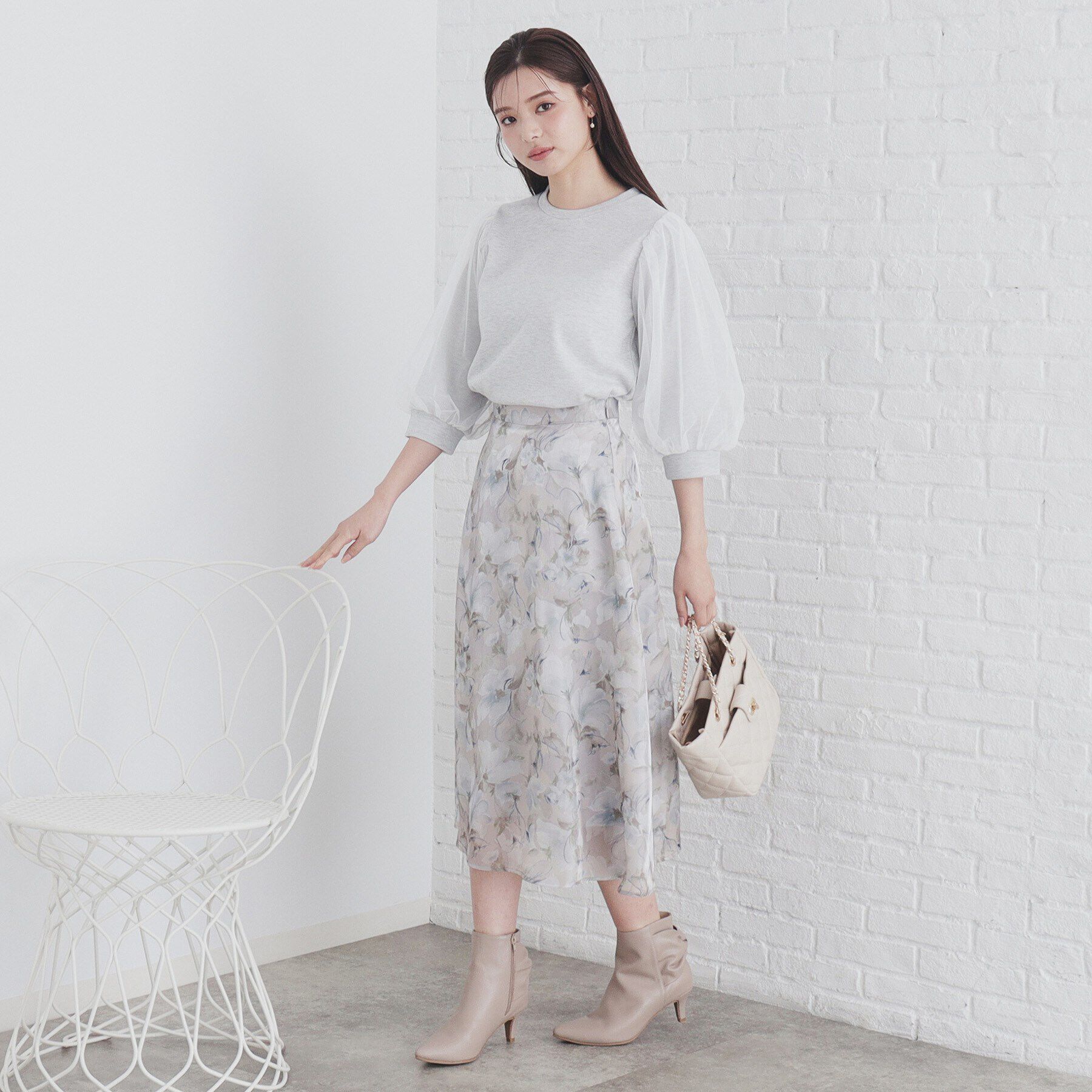 index「チュールドッキングスリーブラメトップス【洗濯機洗い可】」|Tシャツ・カットソー|