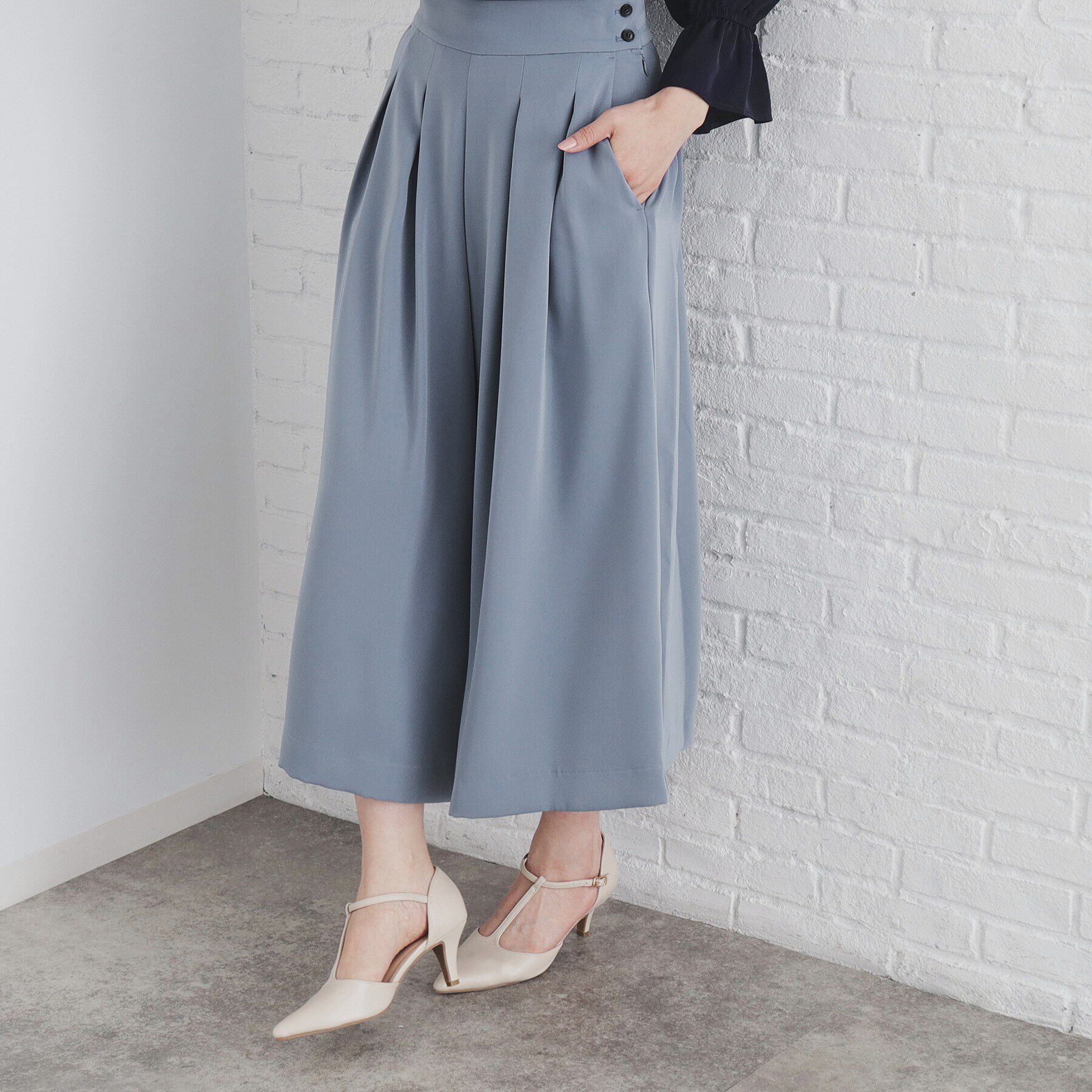 index「落ち感ツイルスカンツ【洗濯機洗い可/イージーアイロン】」|その他|ブルー(091)