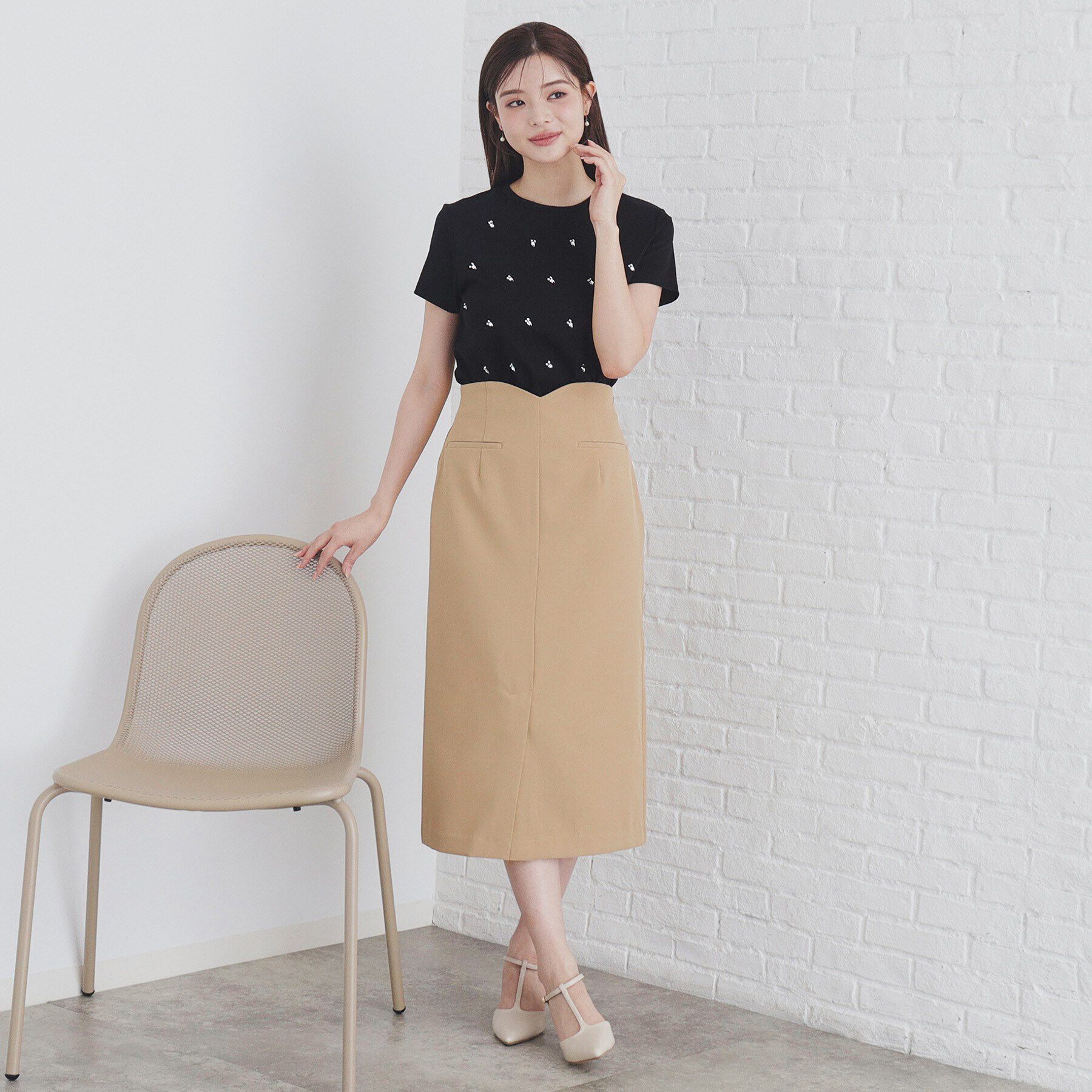 index「ストレッチハートウエストタイトスカート【洗濯機洗い可/防シワ】」|スカート|