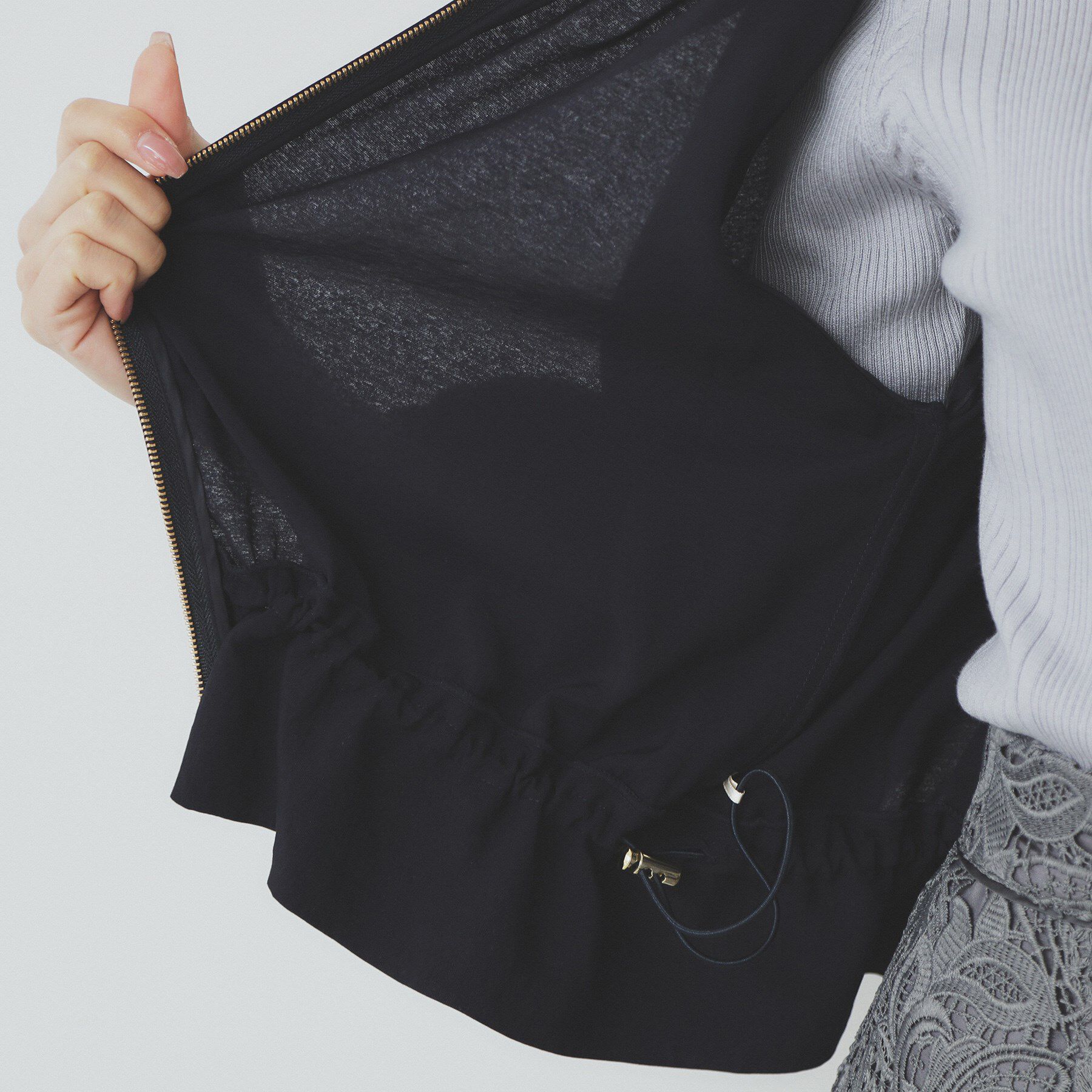 index「ノーカラーペプラムブルゾン【洗濯機洗い可】」|ブルゾン・スタジャン|