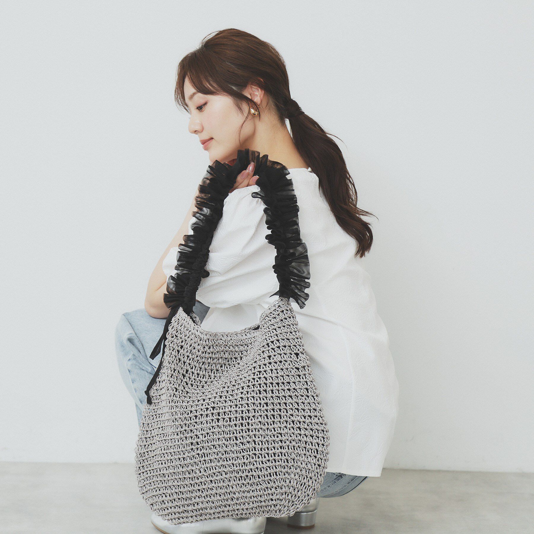 index「雑材ワンショルダーフリルA4トート」|トートバッグ|