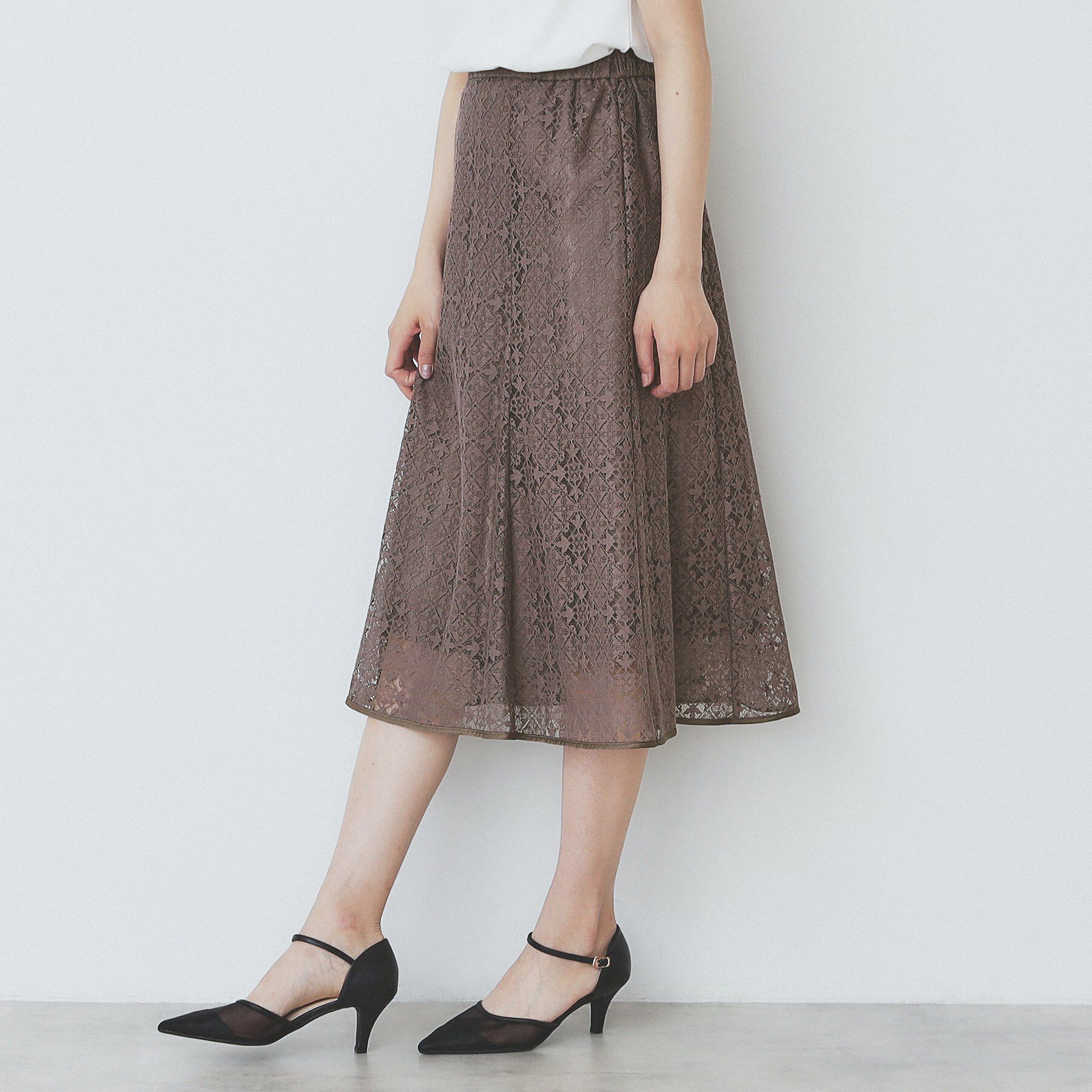 index「ジオメレースフレアスカート/セットアップ対応【洗濯機洗い可】」|スカート|