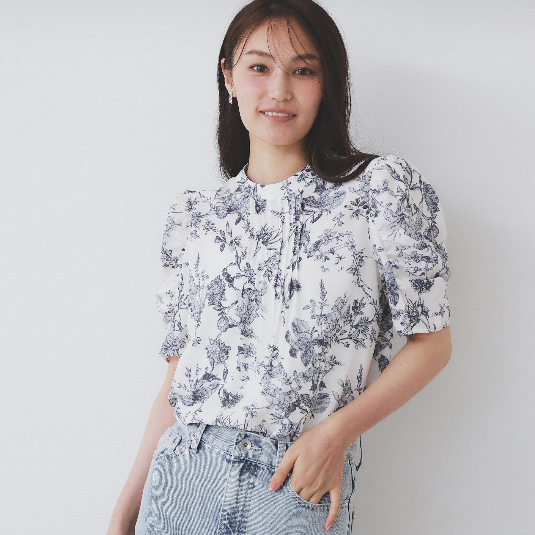 index「柄プリントピンタックブラウス【洗濯機洗い可/イージーアイロン/防シワ】」|シャツ・ブラウス|