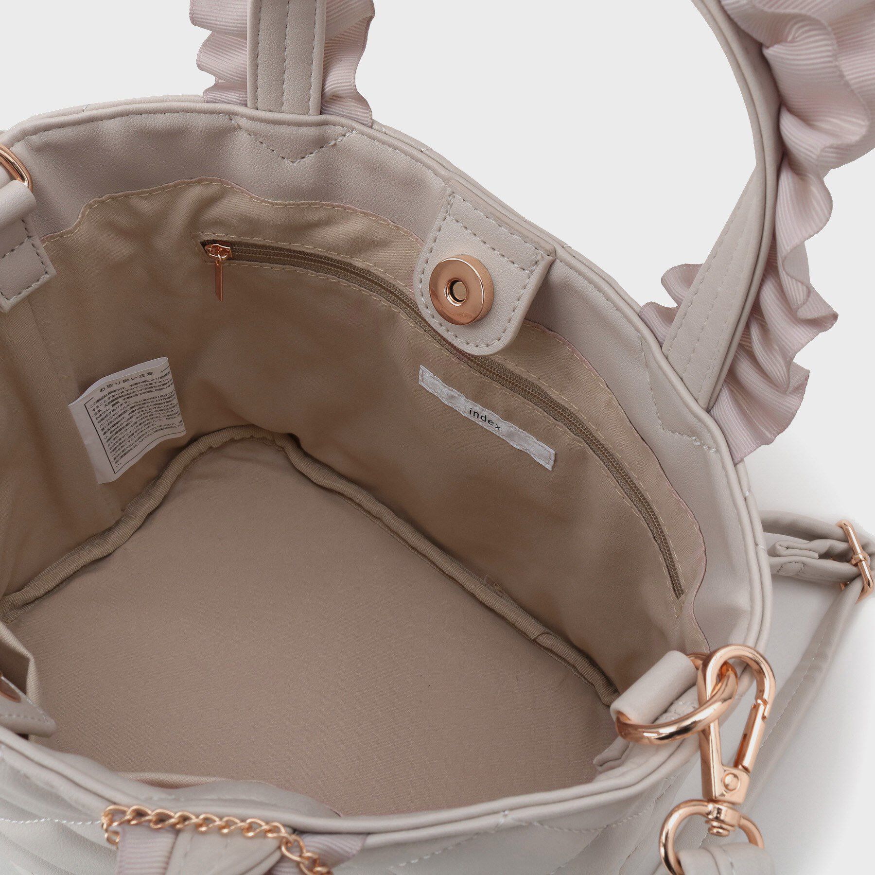 index「【2WAY】持ち手フリルキルティングトートバッグ」|トートバッグ|