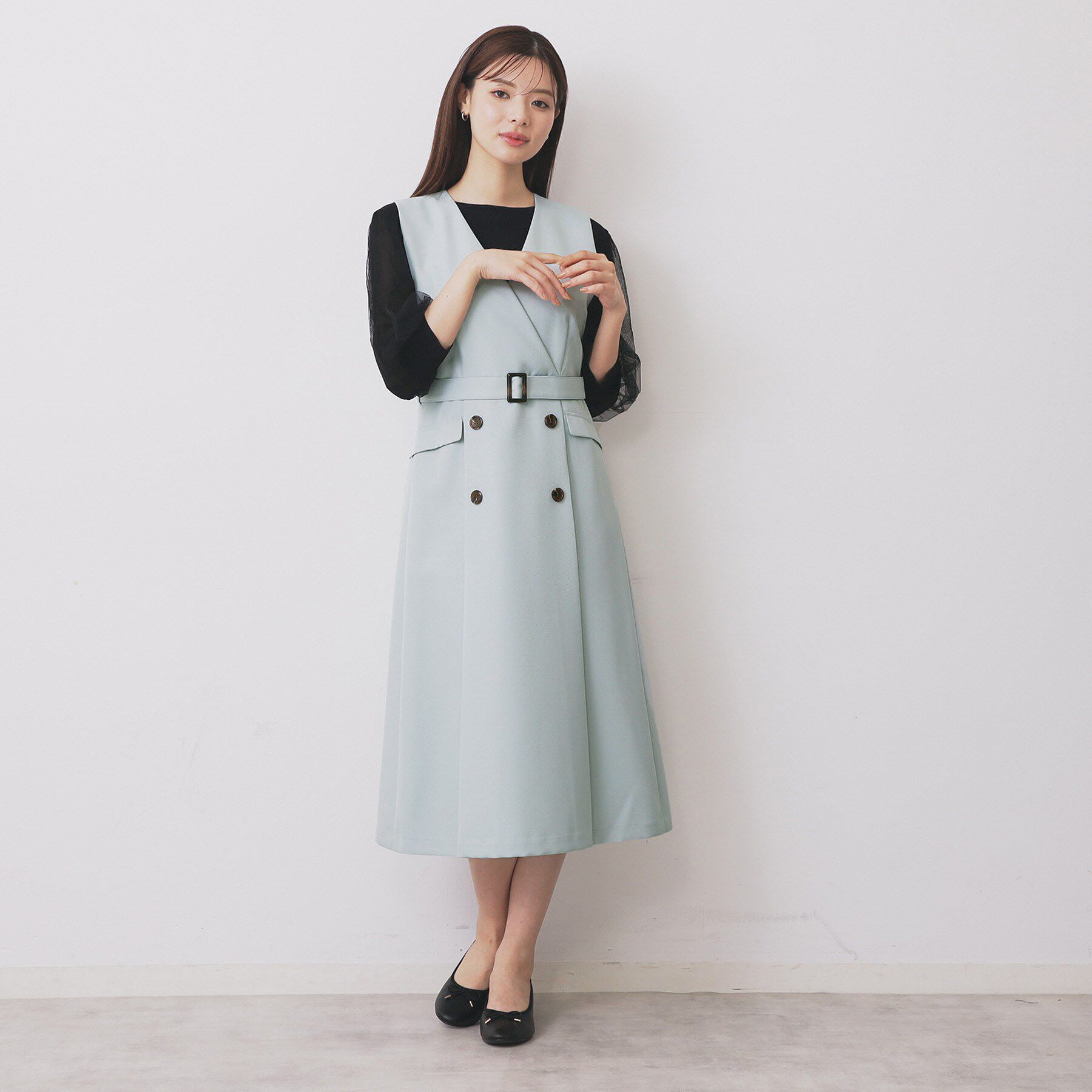 index「トレンチディティールワンピース【洗濯機OK/イージーアイロン/防シワ】」|ワンピース|