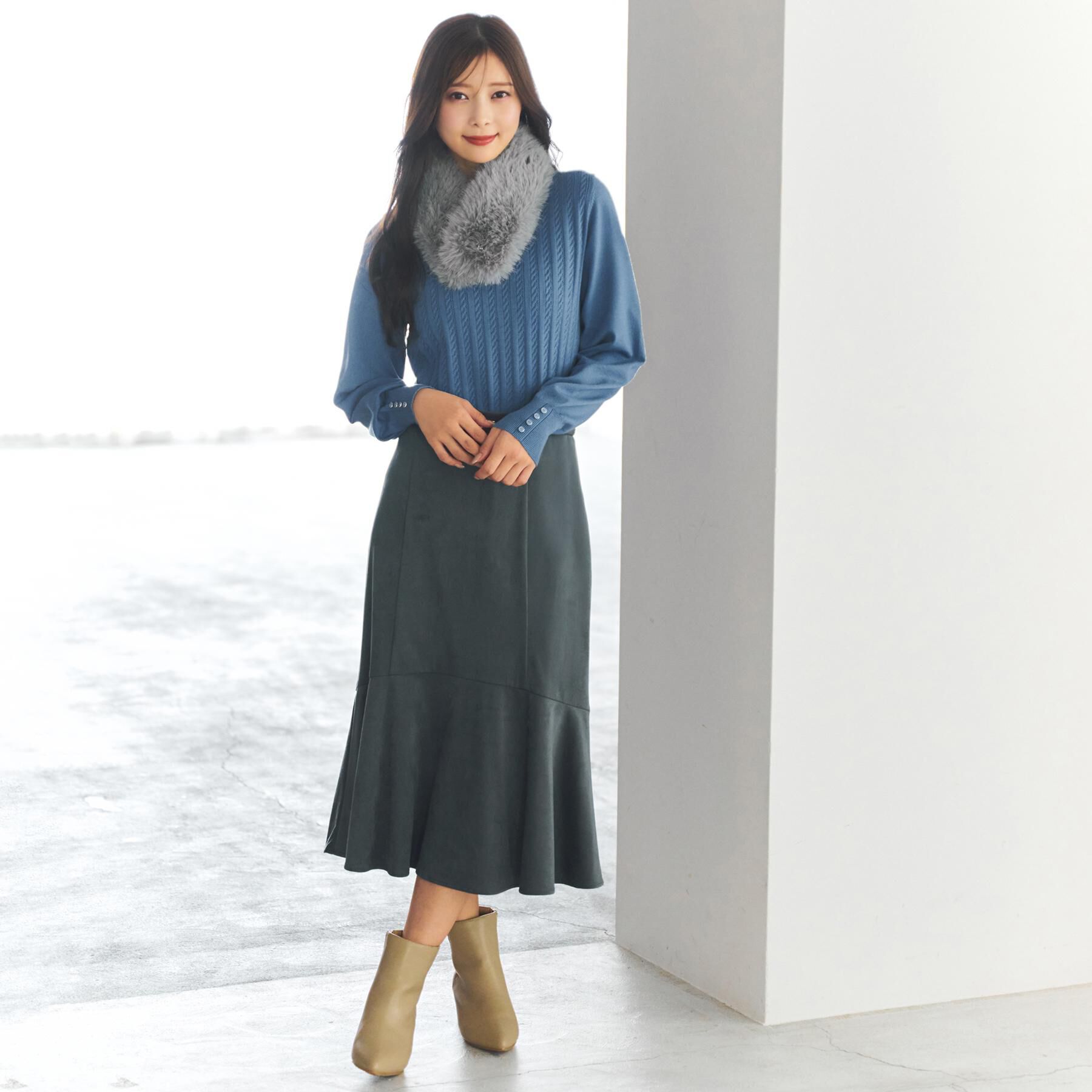 index「ボートネックケーブルニット【洗濯機OK/抗ピル】」|ニット・セーター|