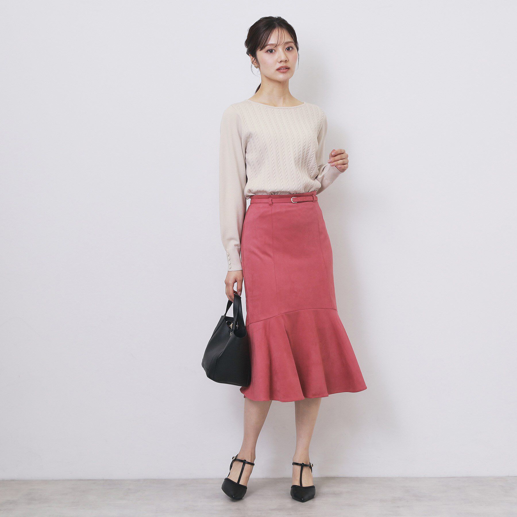 index「ボートネックケーブルニット【洗濯機OK/抗ピル】」|ニット・セーター|