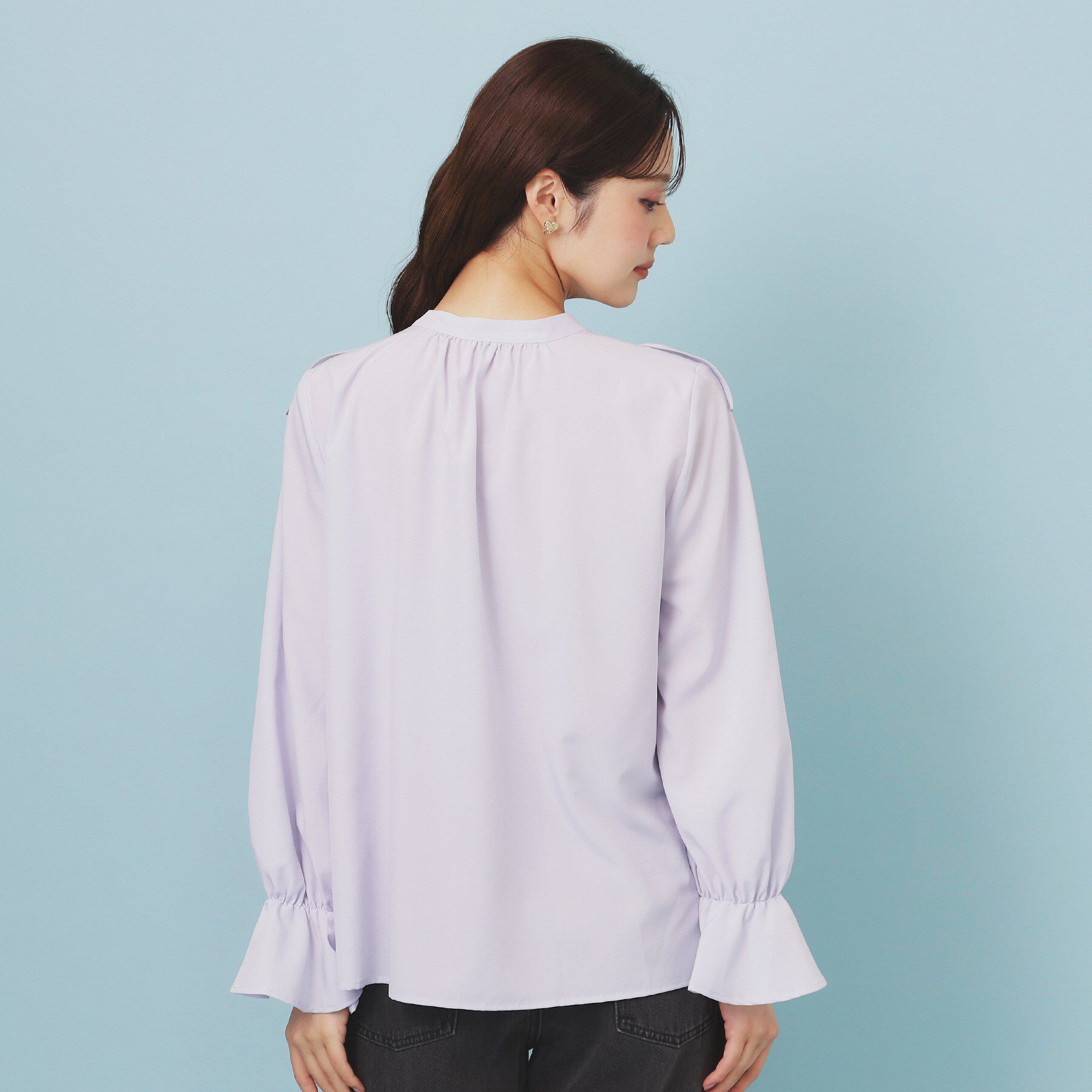 index「フリルデザインスキッパーブラウス【洗濯機OK/イージーアイロン】」|シャツ・ブラウス|