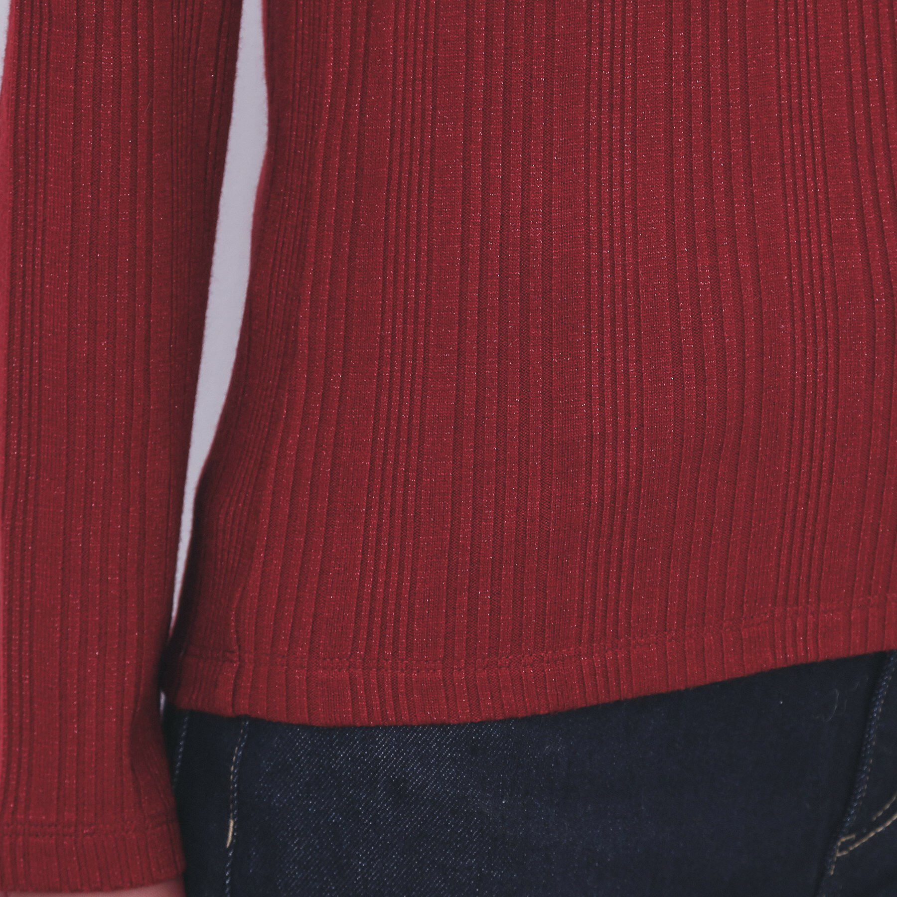 index「ランダムリブハイネックトップス【洗濯機OK/吸湿発熱】」|Tシャツ・カットソー|