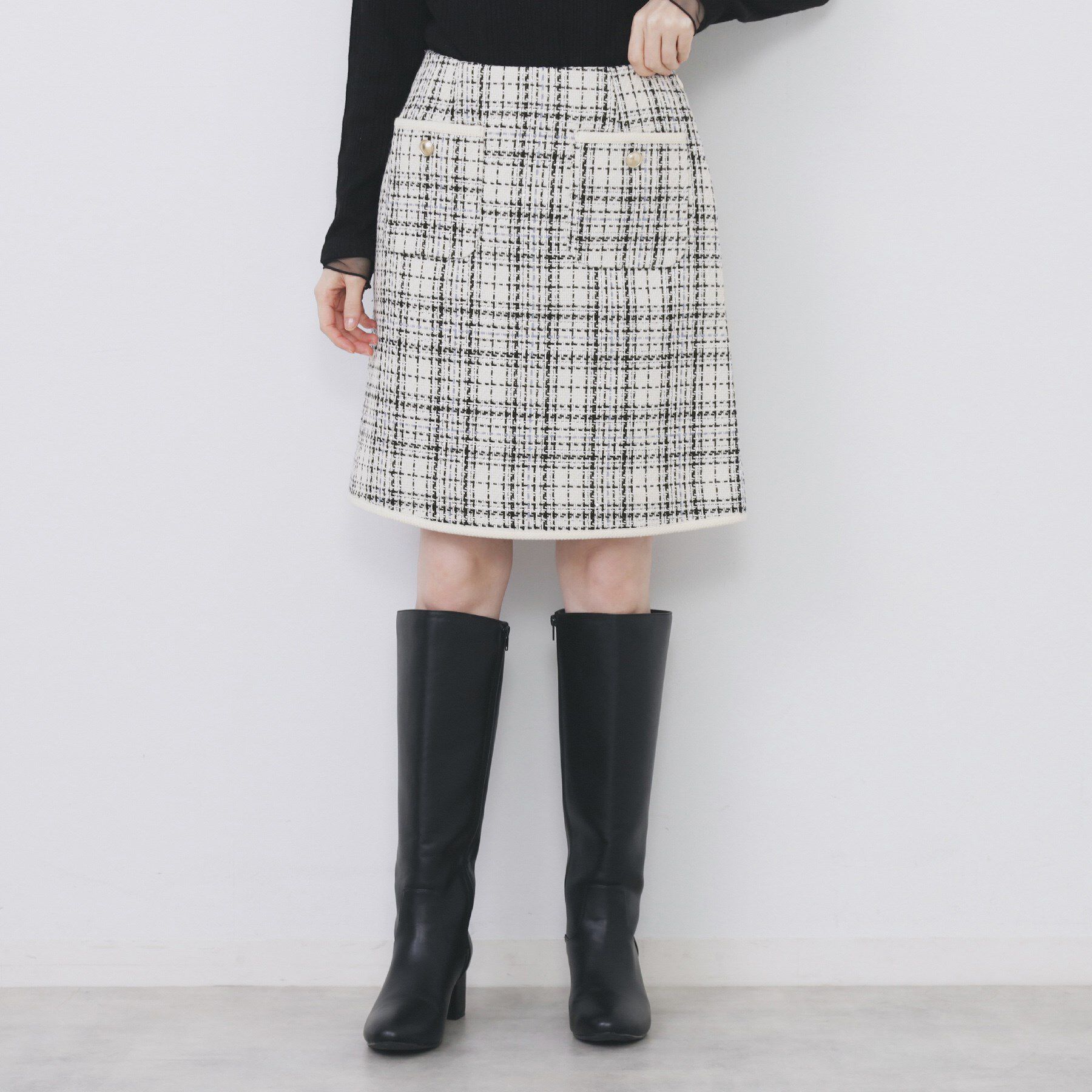 index「チェックツィードスカート/セットアップ対応【洗える】」|スカート|